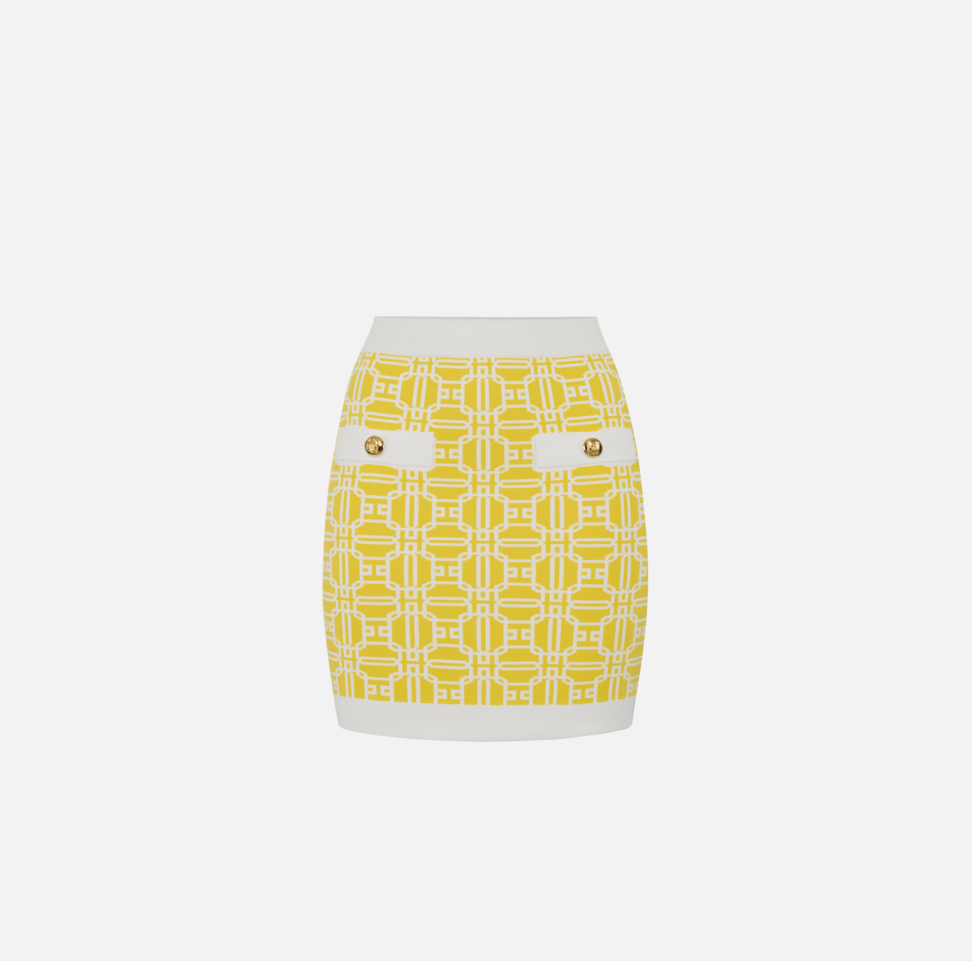 Minigonna in viscosa jacquard con logo - ABBIGLIAMENTO - Elisabetta Franchi