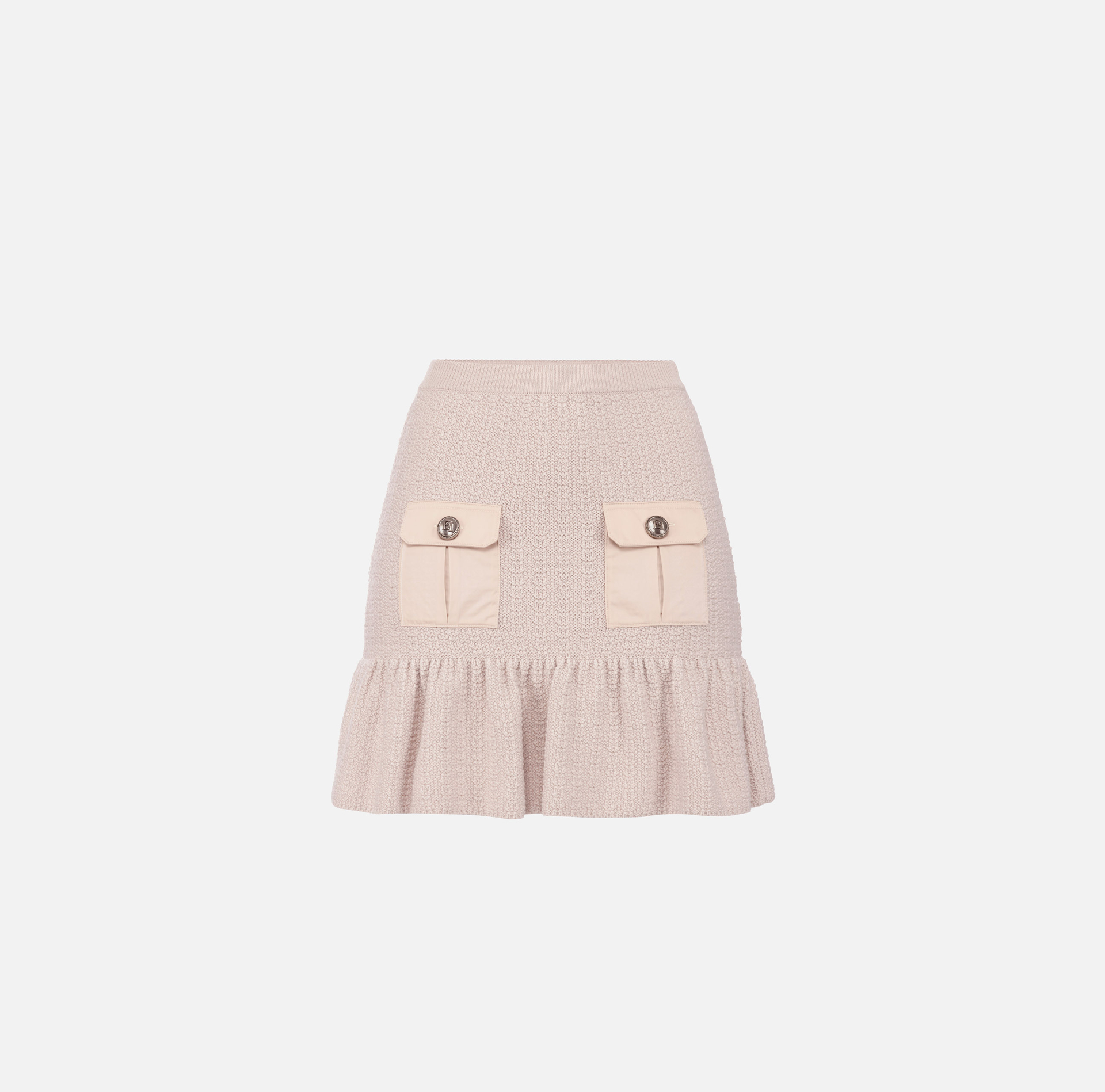 Mini-jupe en laine bouclée avec poches en voile technique - ABBIGLIAMENTO - Elisabetta Franchi
