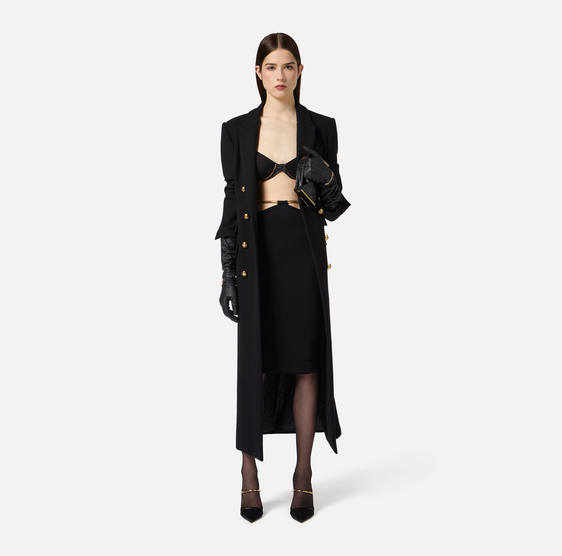 Knit skirt with jewel snake - Elisabetta Franchi