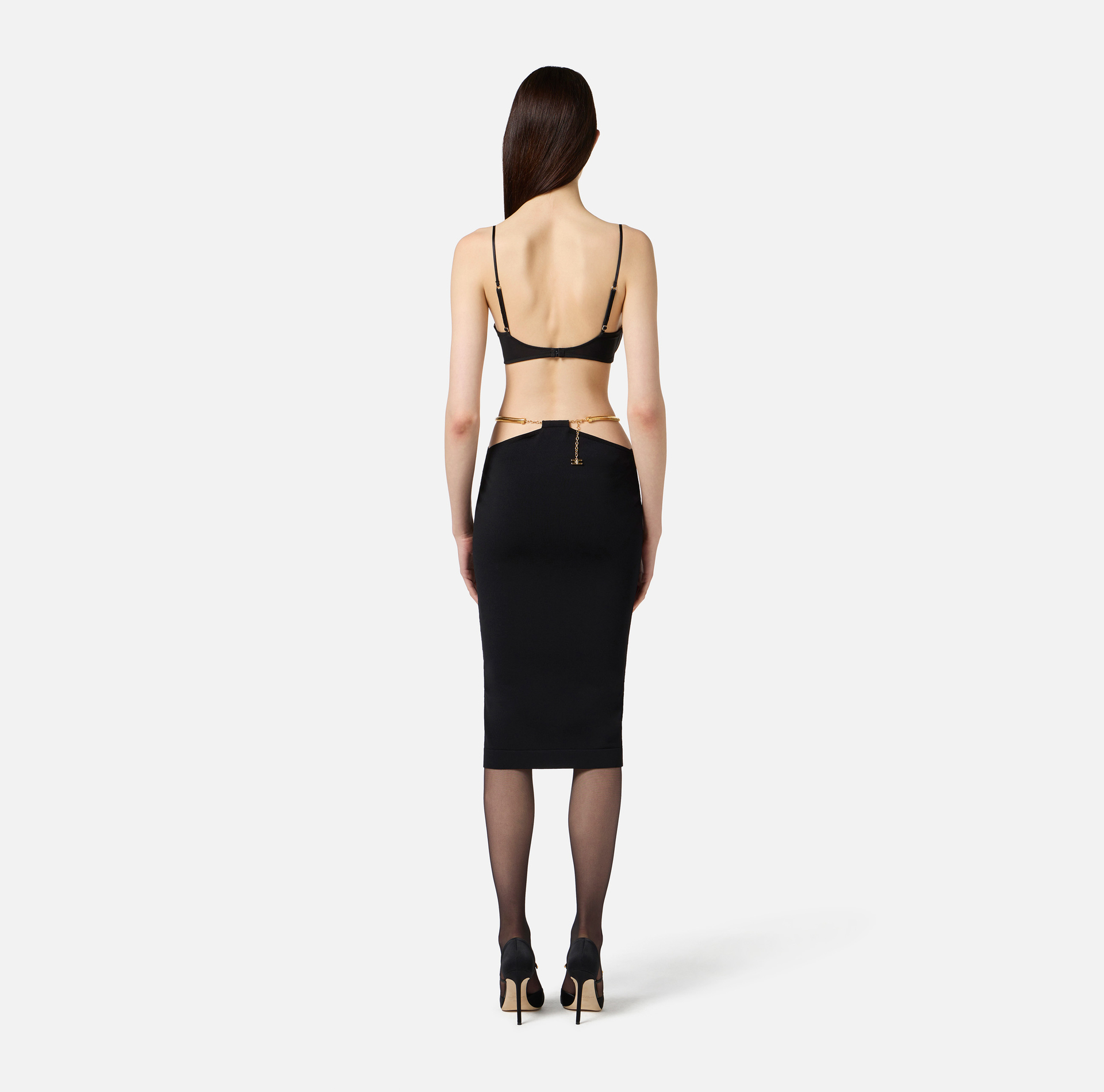Knit skirt with jewel snake - Elisabetta Franchi