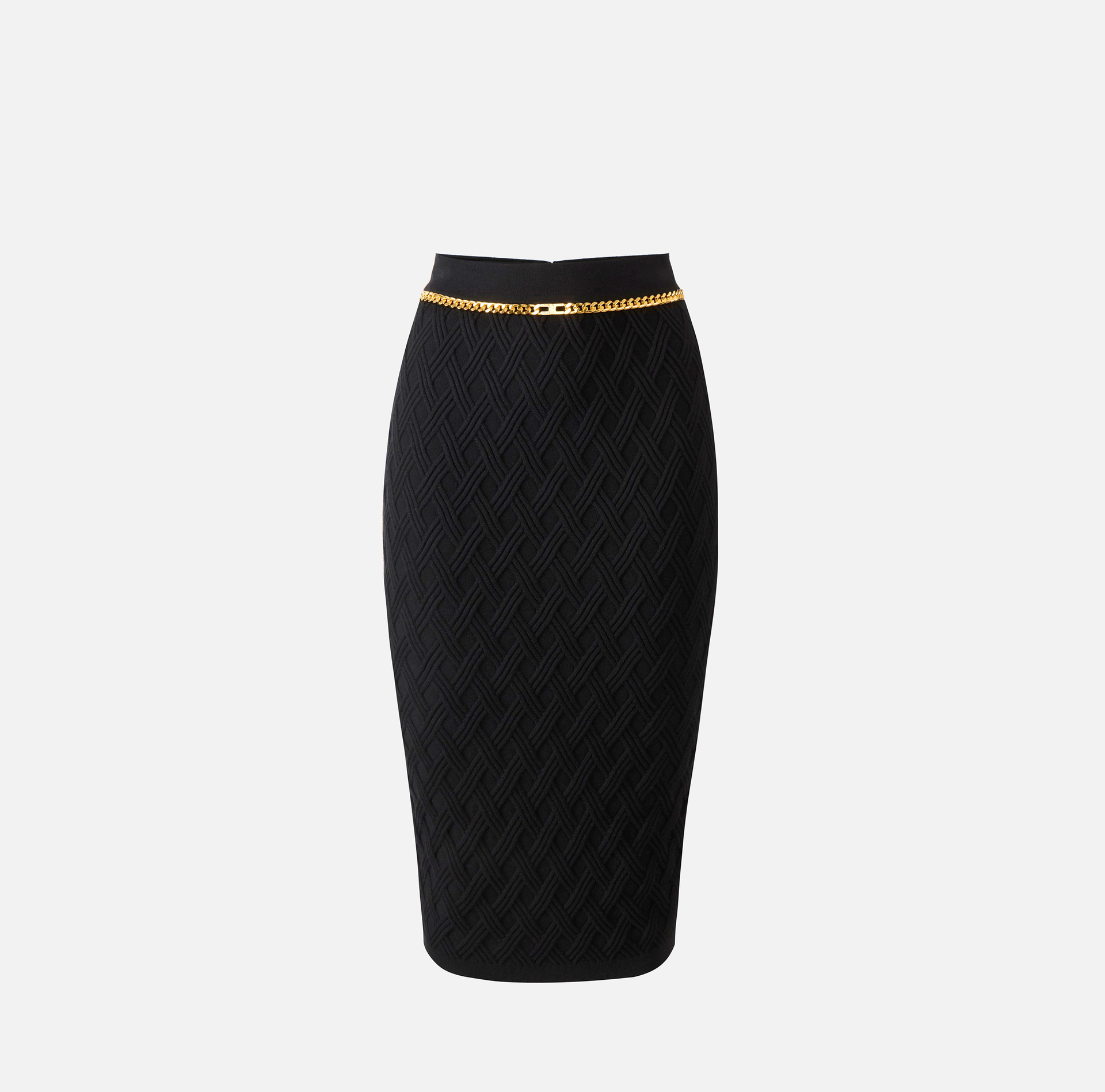Jupe en tricot en losanges avec détail bijou - Elisabetta Franchi