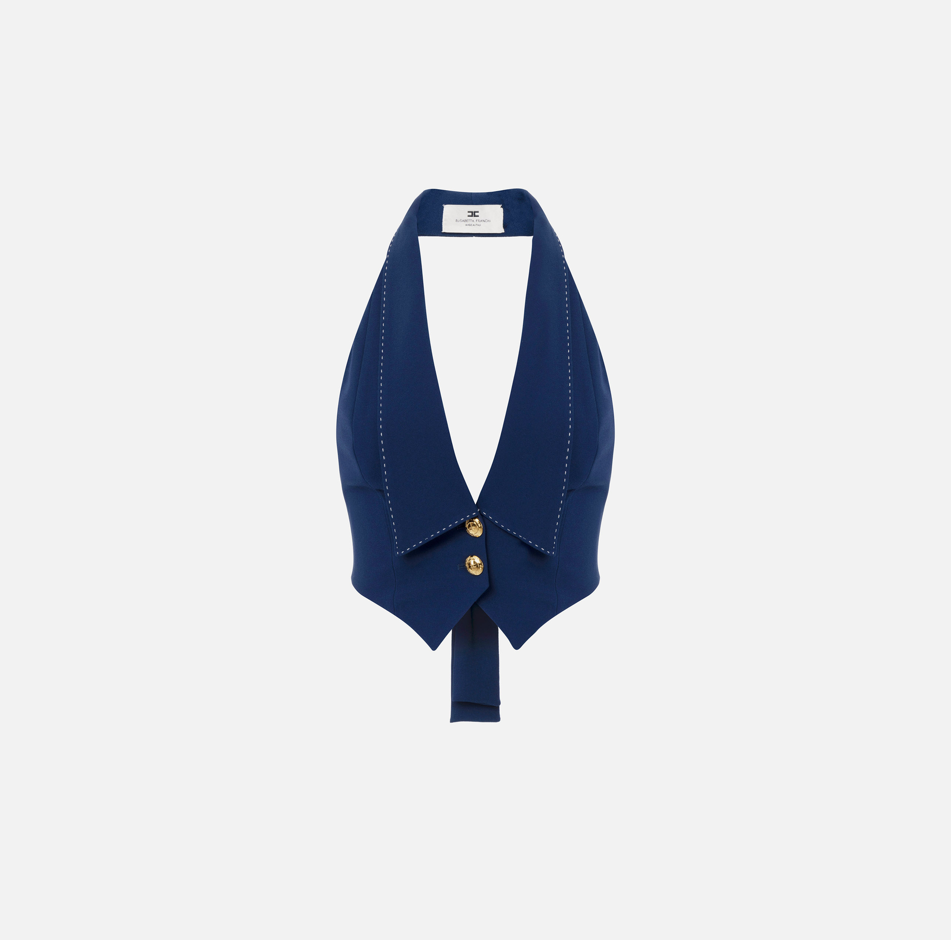 Crêpe waistcoat with contrasting topstitching - Elisabetta Franchi