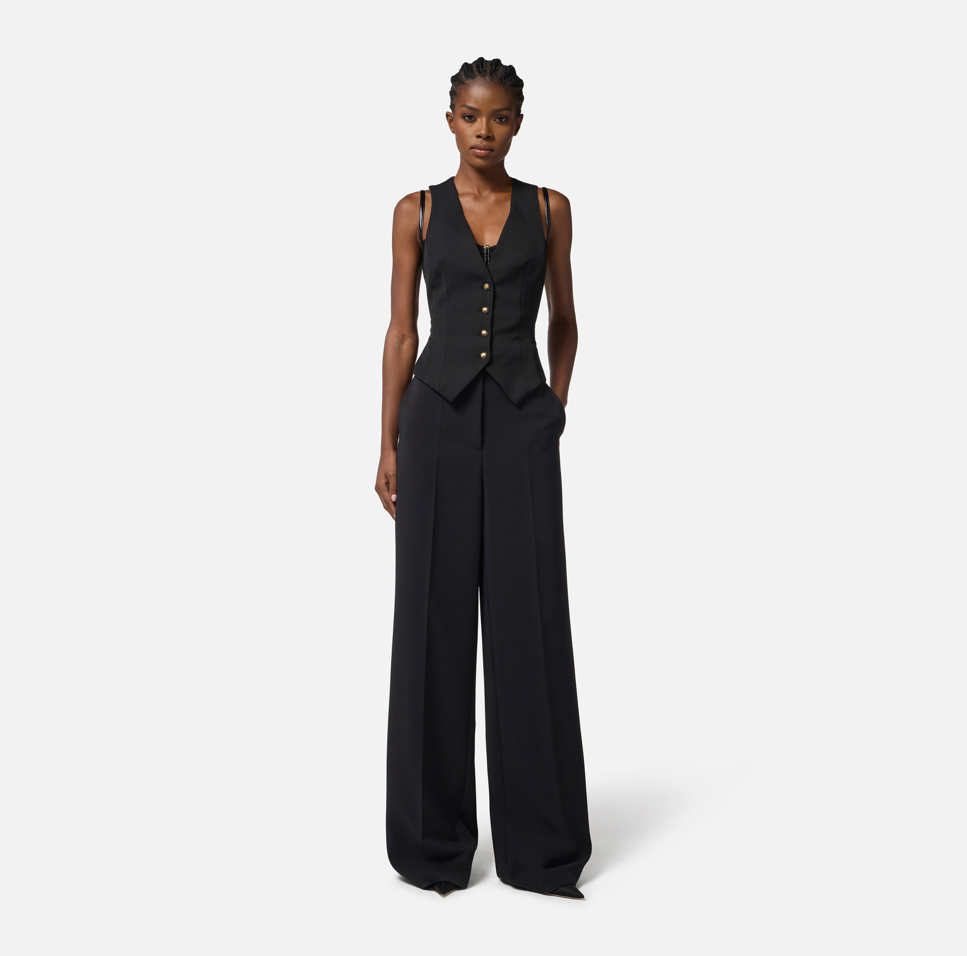 Chaleco de gabardina de algodón - Elisabetta Franchi