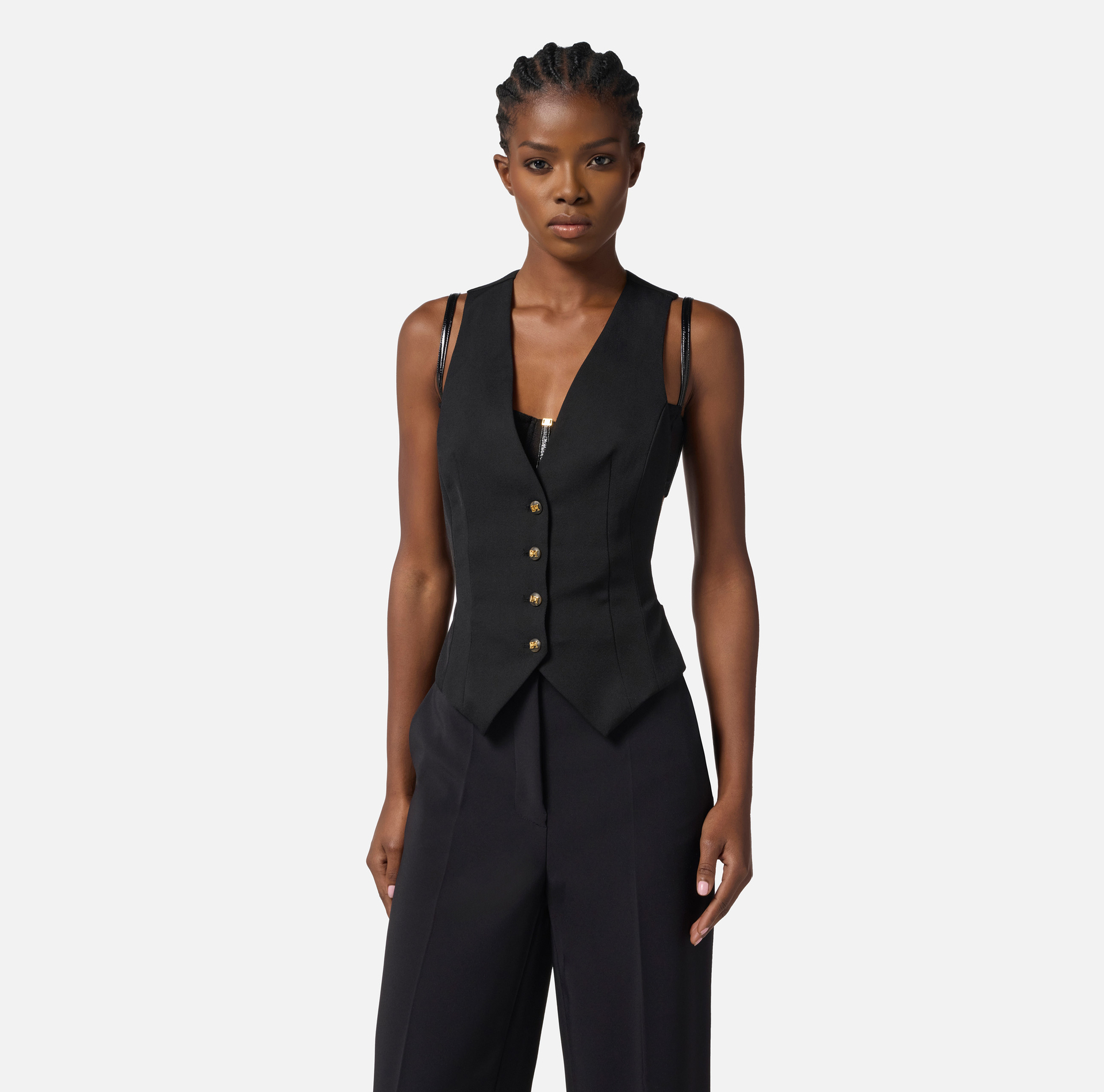 Chaleco de gabardina de algodón - Elisabetta Franchi