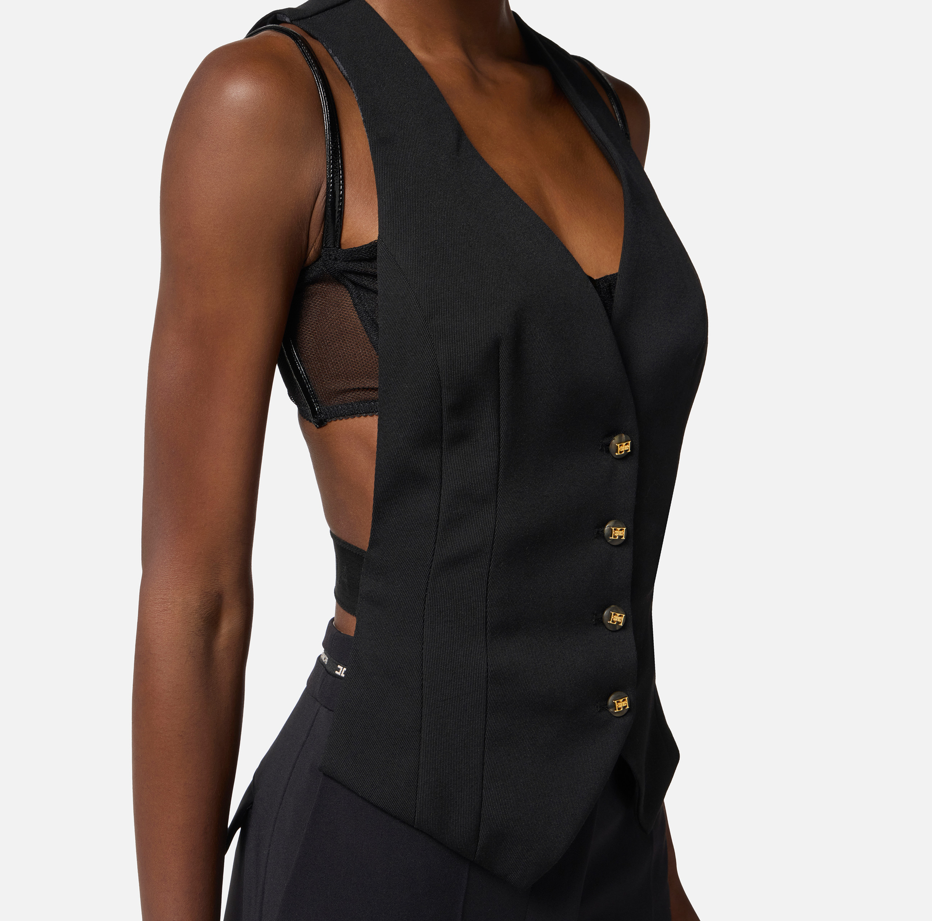 Chaleco de gabardina de algodón - Elisabetta Franchi