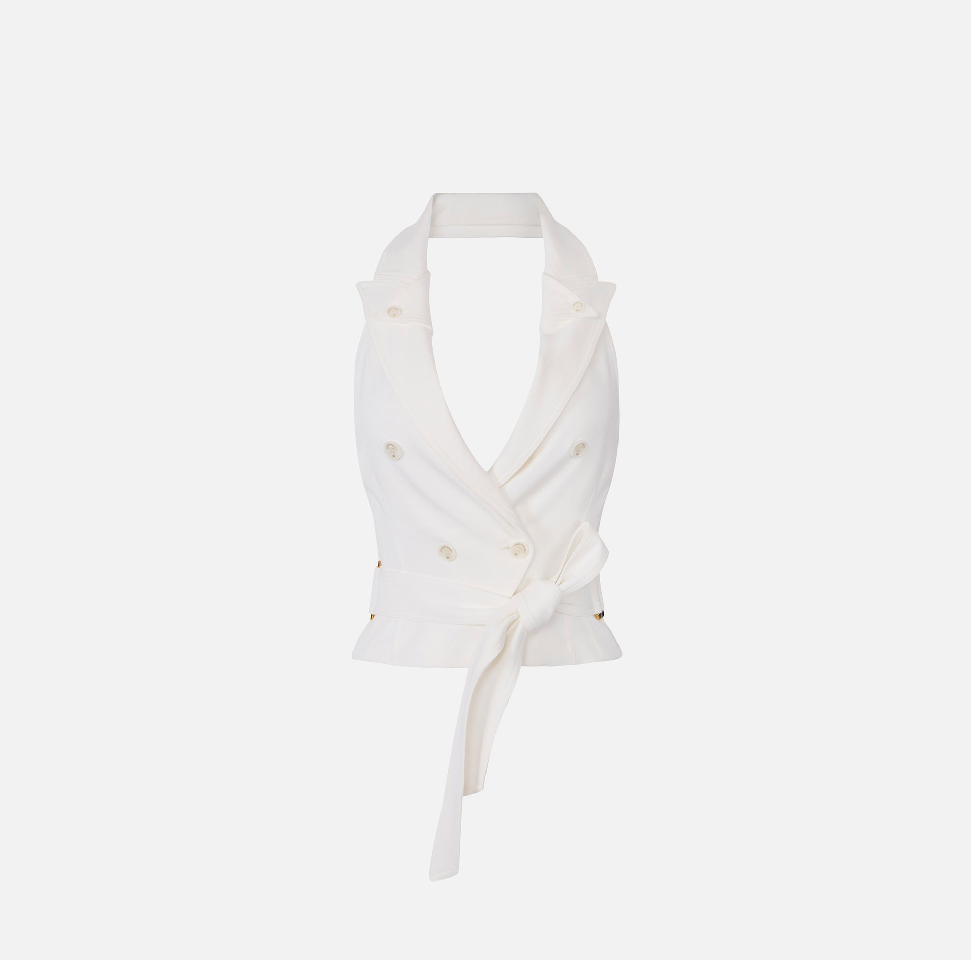 Kamizelka z gabardyny z paskiem - Elisabetta Franchi