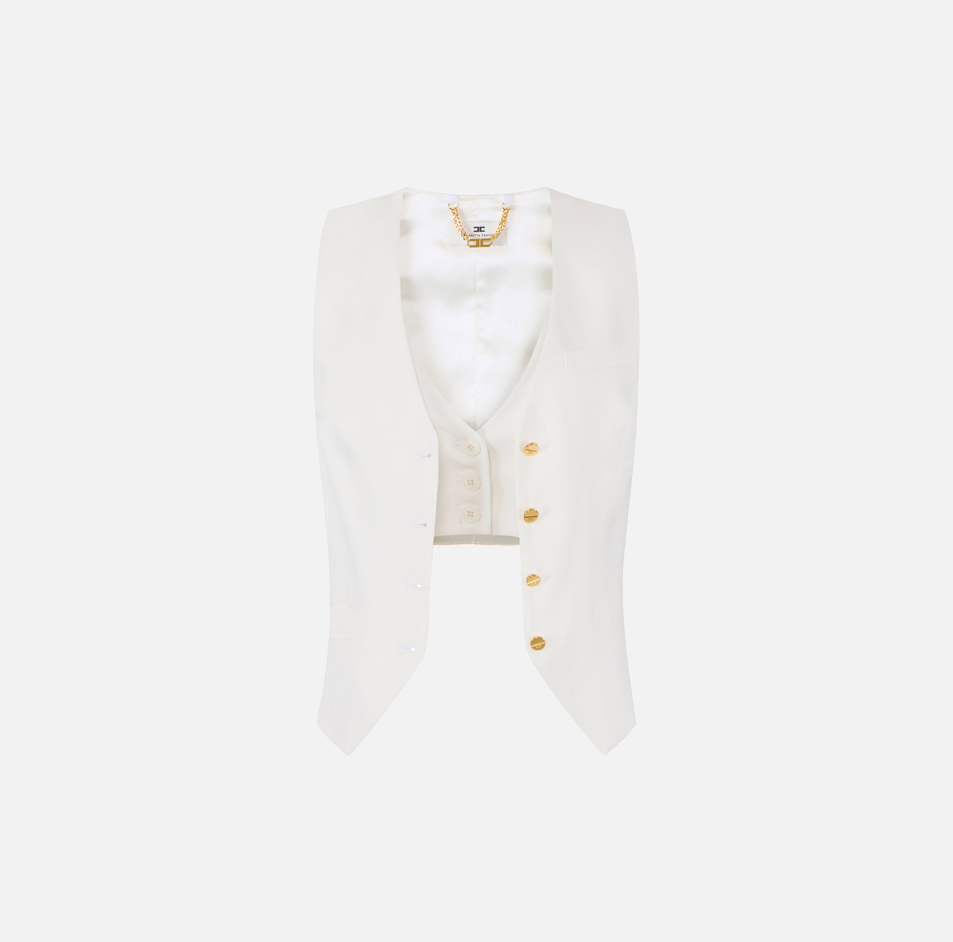 Gilet in misto lino e crêpe