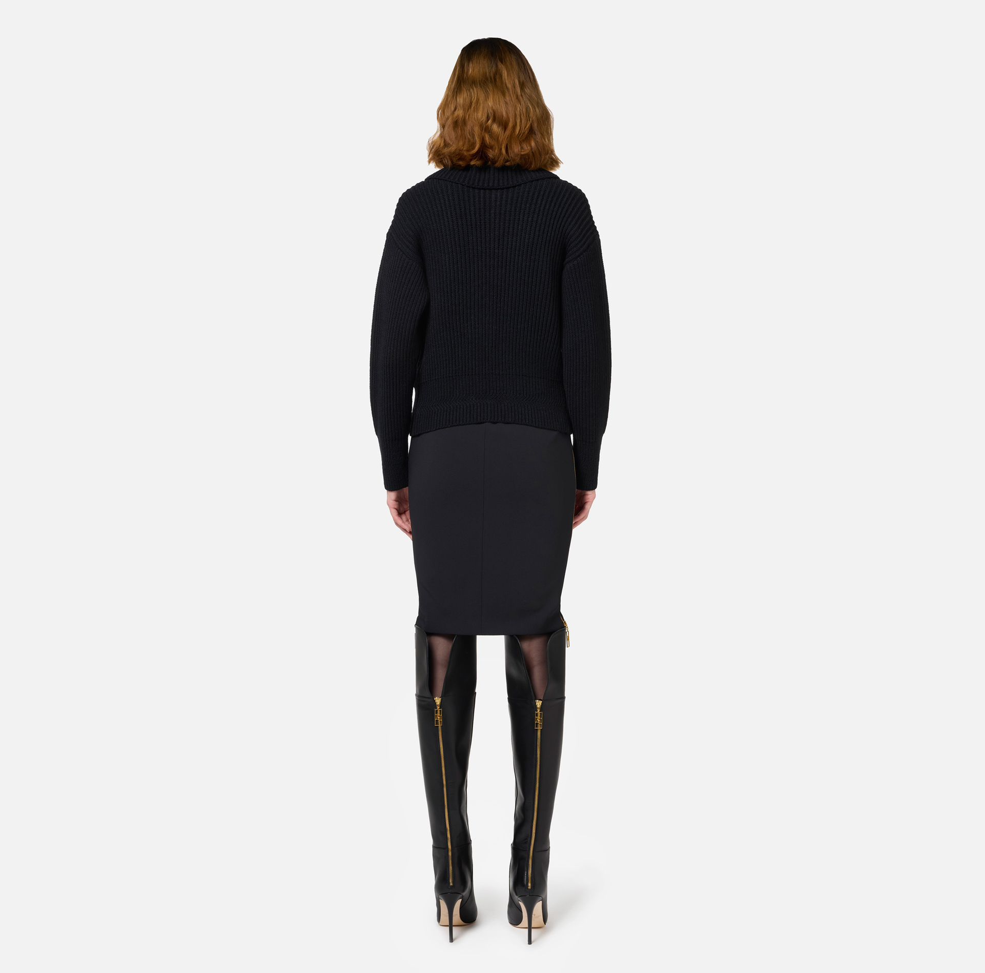 Gonna midi in crêpe con zip - Elisabetta Franchi