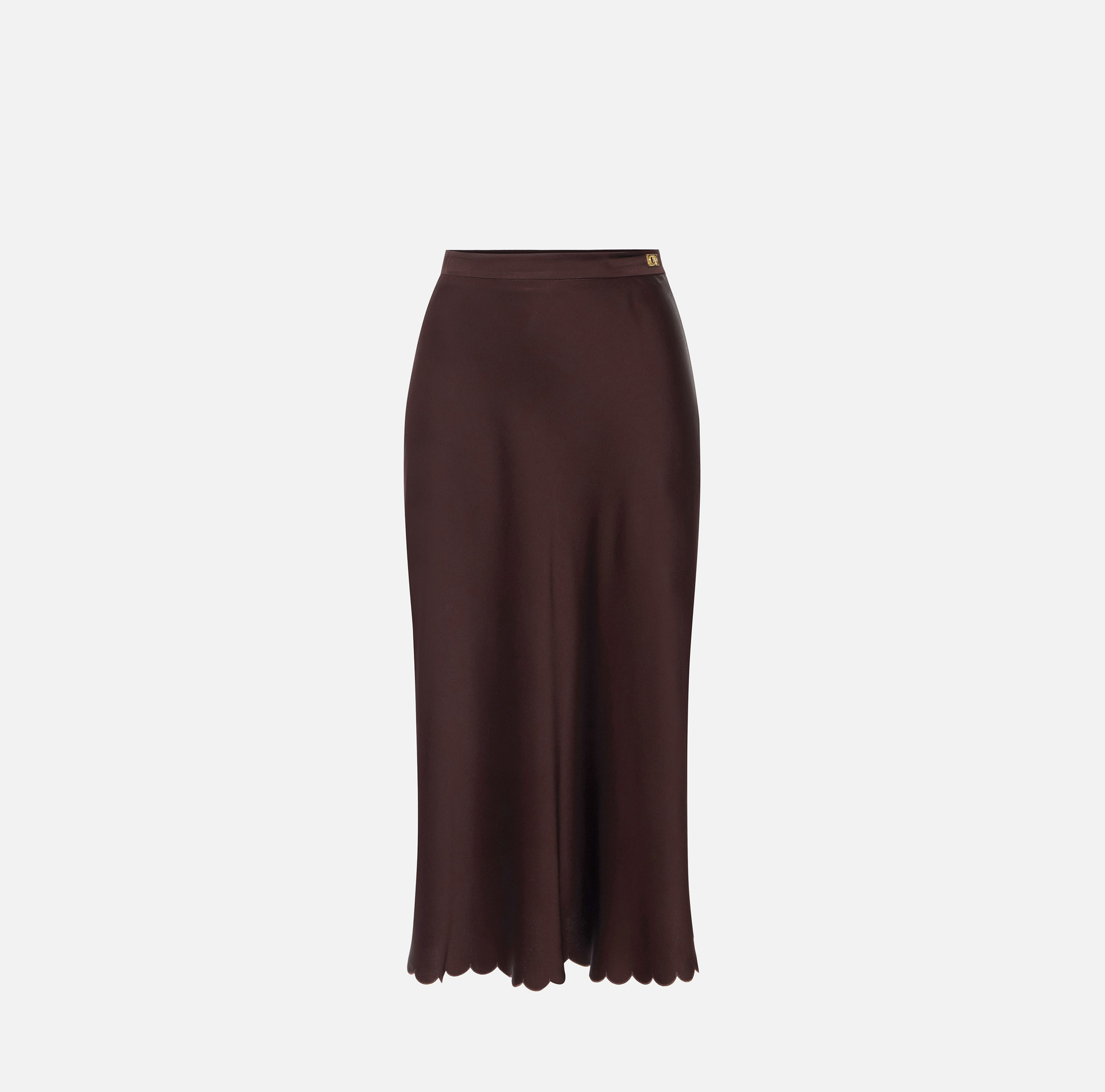 Gonna in envers satin con smerlo ricamato - ABBIGLIAMENTO - Elisabetta Franchi