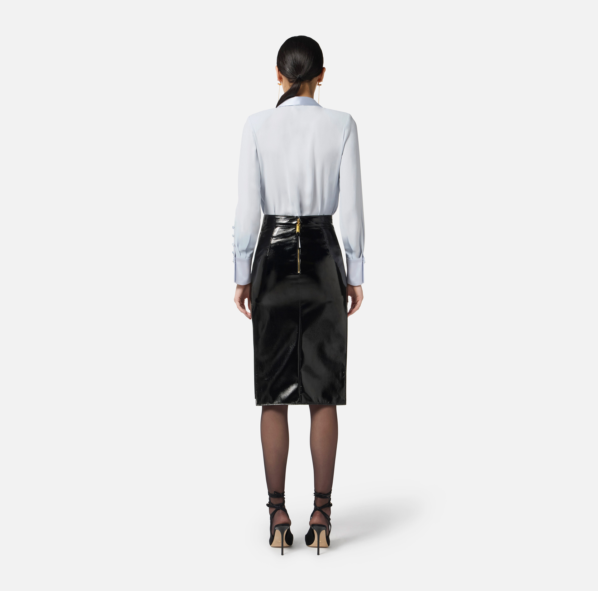 Vinyl skirt with jewel buttons - Elisabetta Franchi
