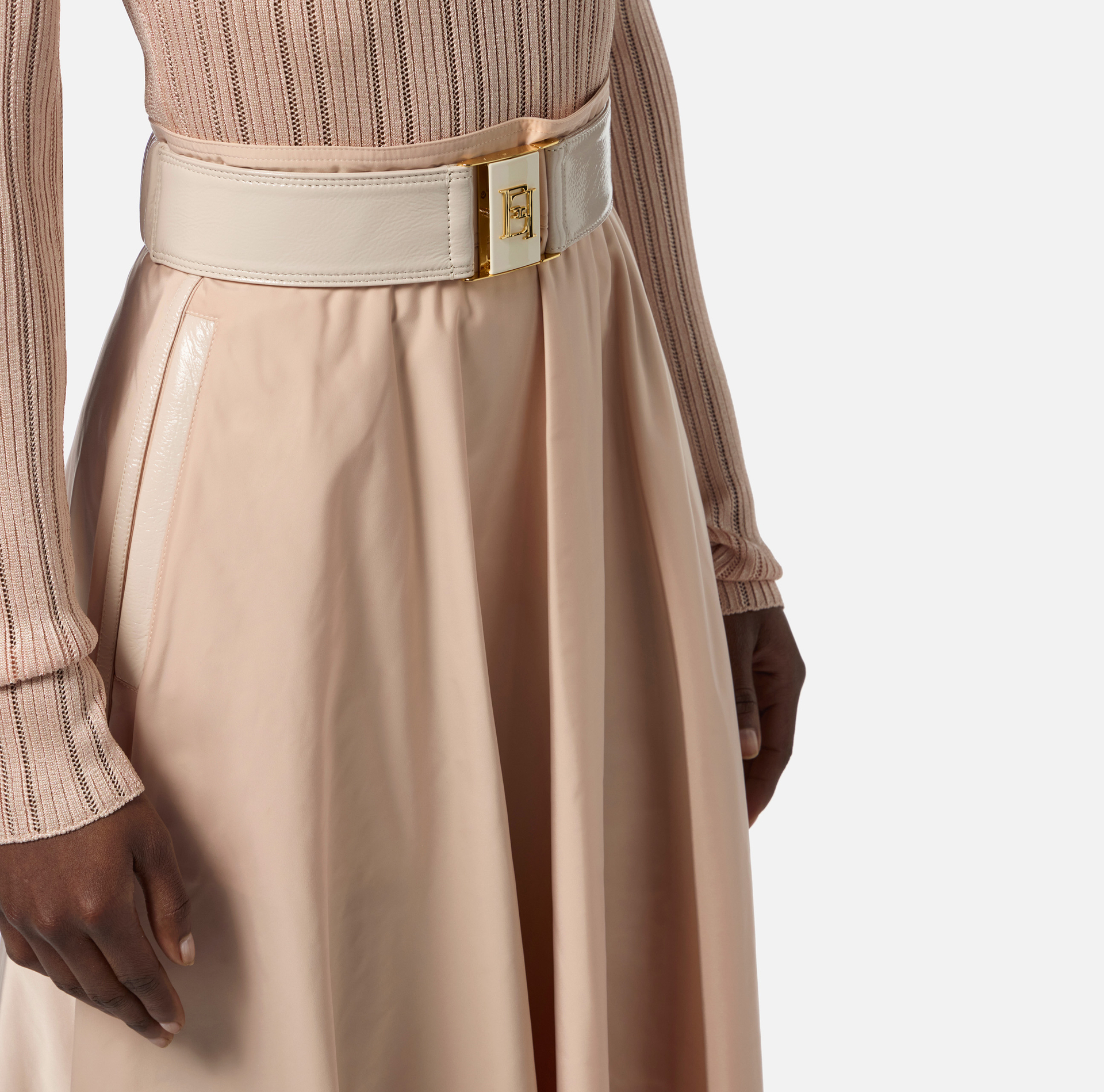 Skirt in voile fabric with belt - Elisabetta Franchi