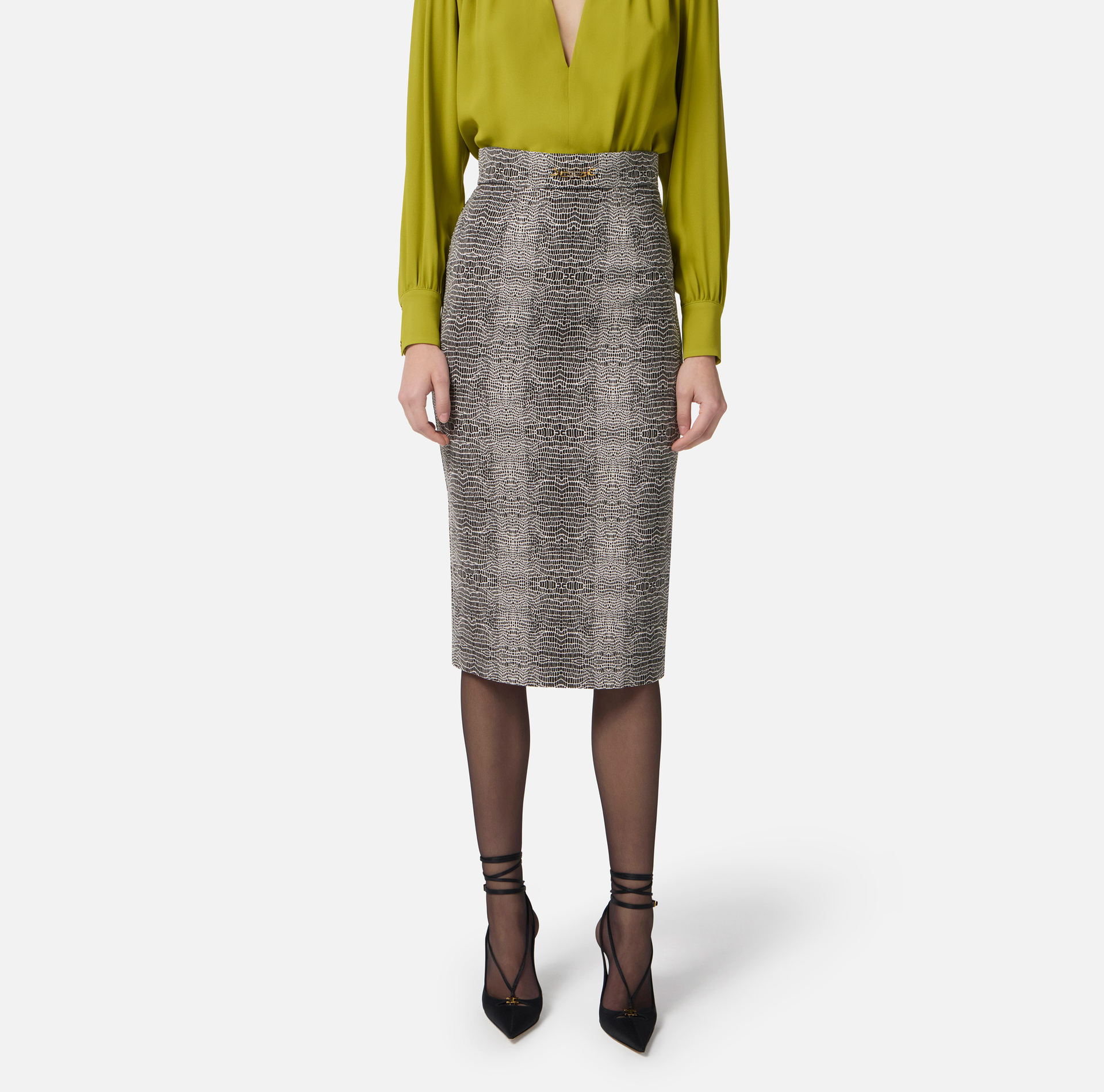 Skirt in viscose fabric with python print - Elisabetta Franchi