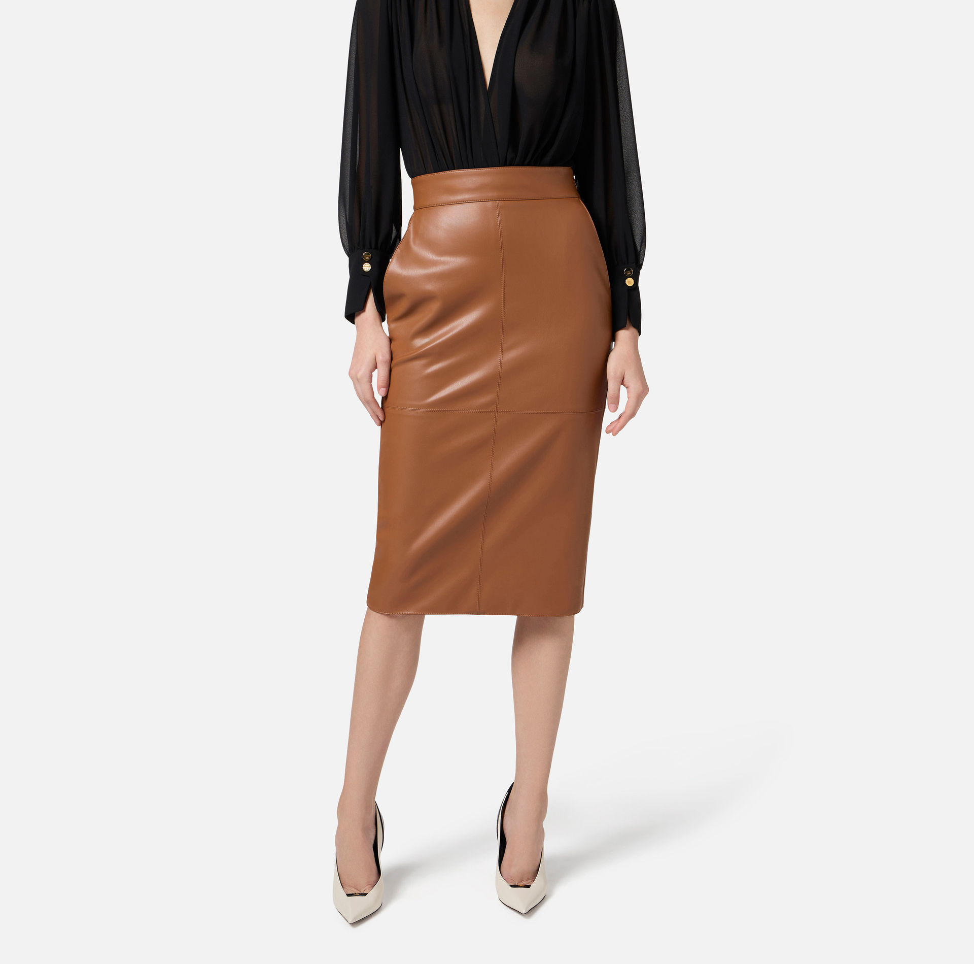 Pencil skirt with jewel clasps - Elisabetta Franchi