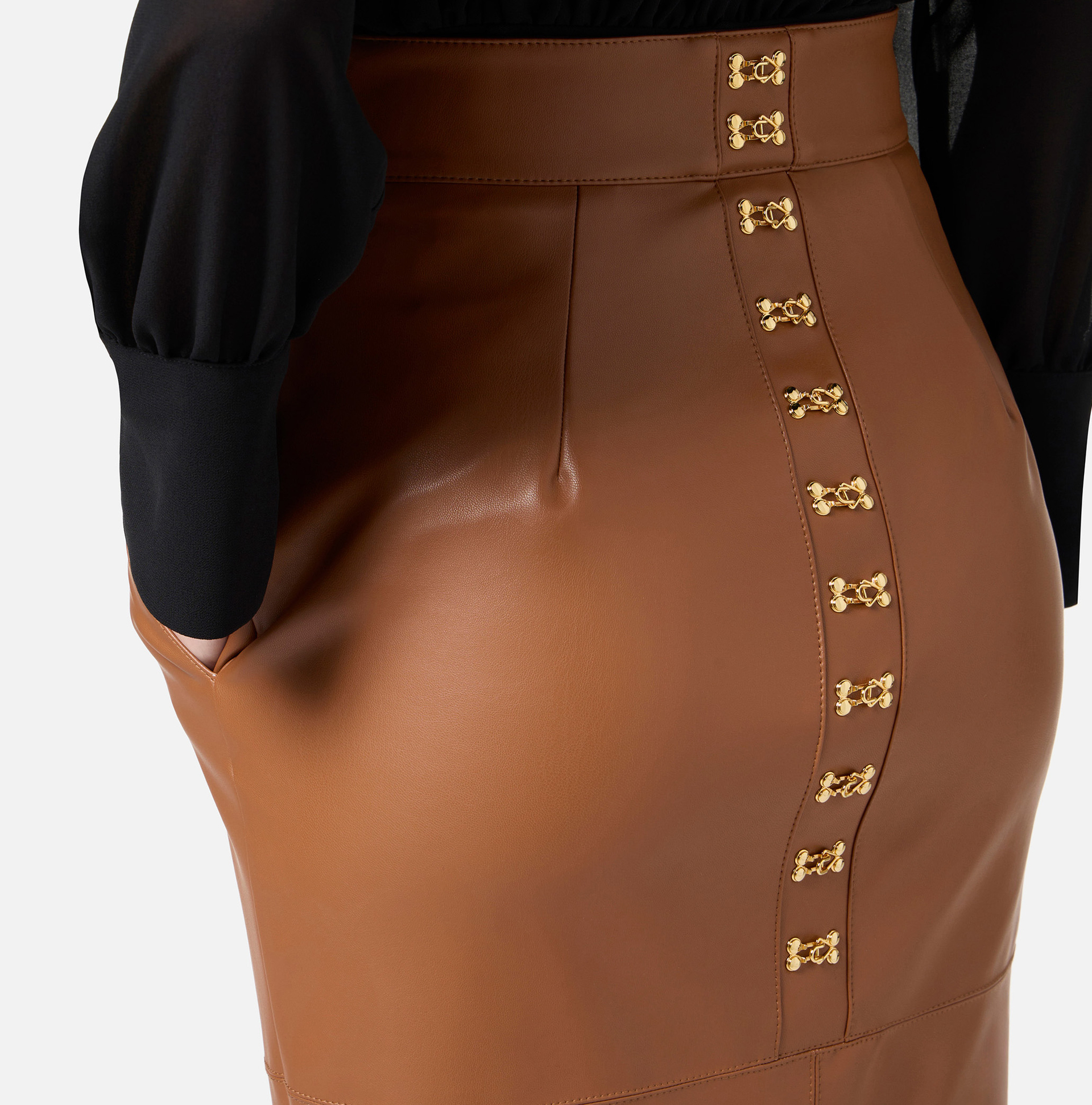 Pencil skirt with jewel clasps - Elisabetta Franchi