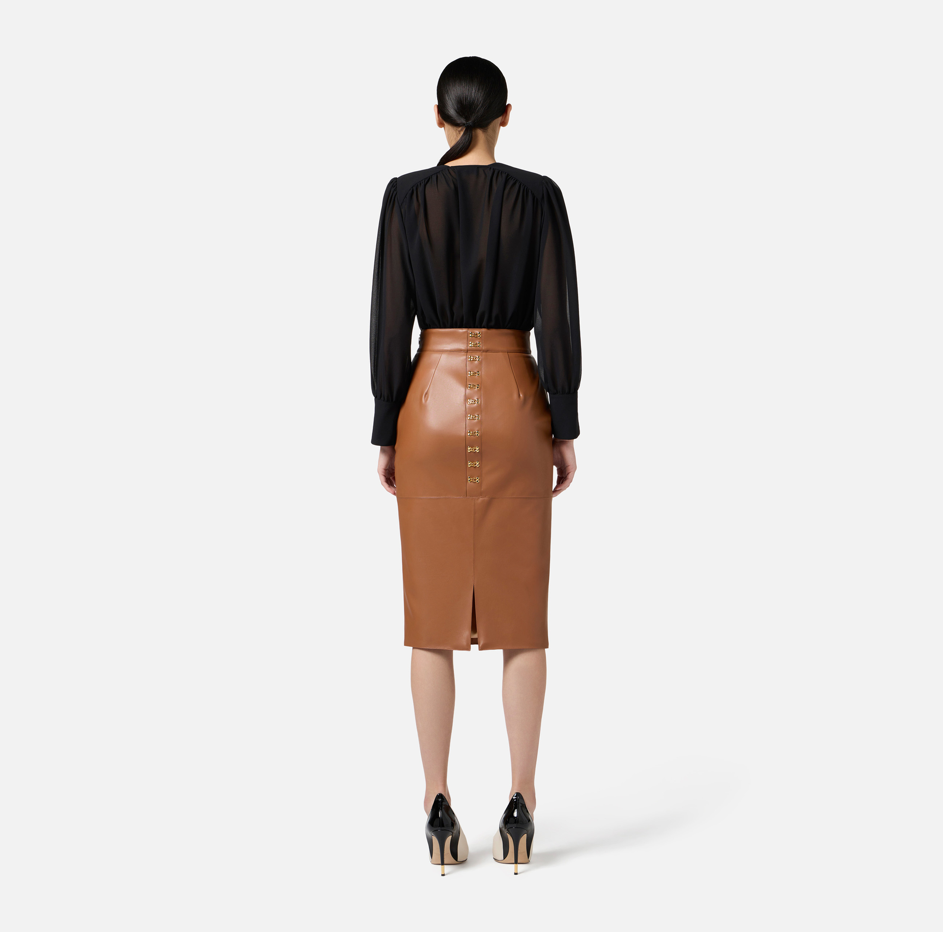 Pencil skirt with jewel clasps - Elisabetta Franchi
