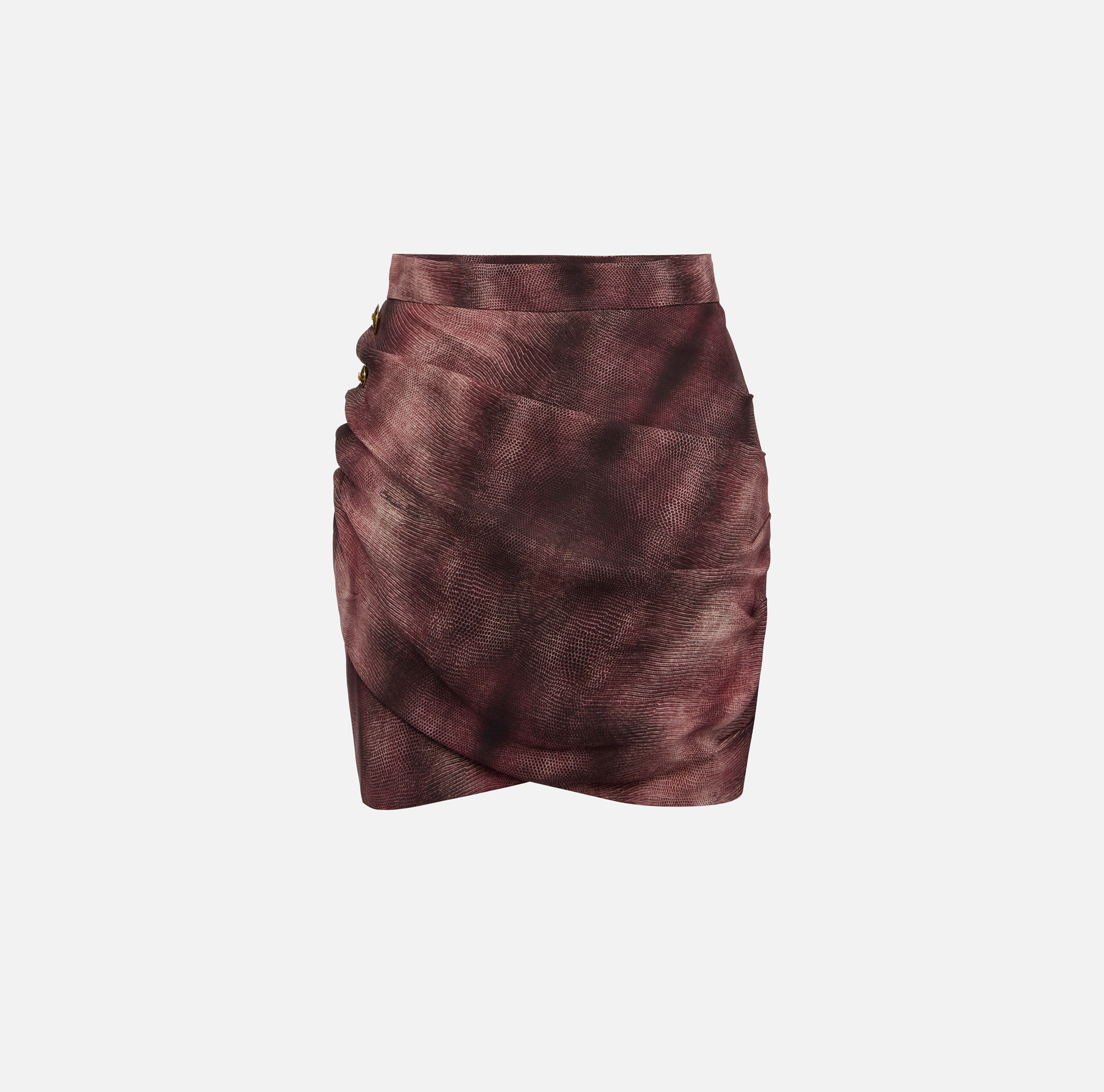 Skirt in crêpe fabric with python print and jewel buttons - Elisabetta Franchi