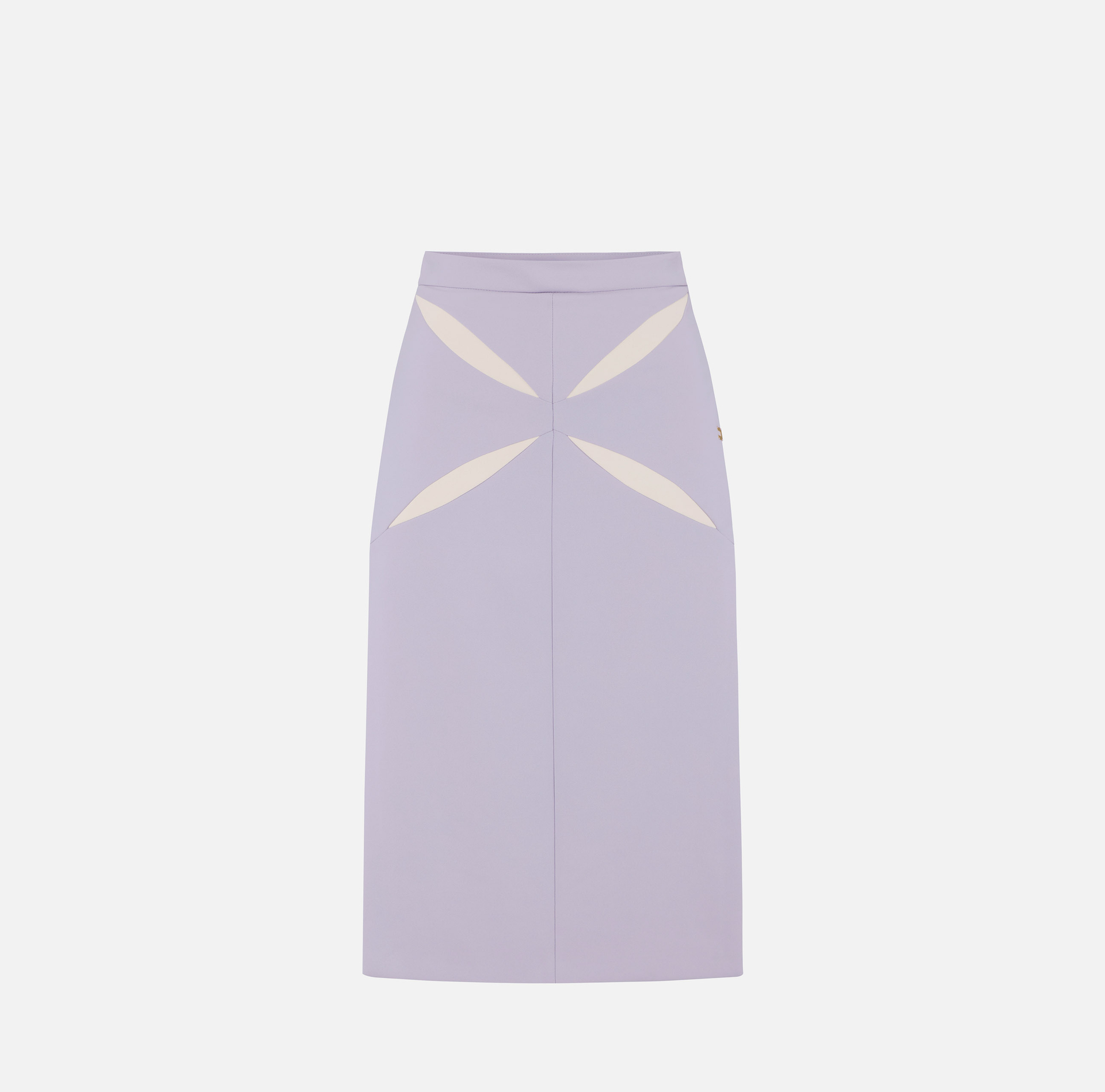 Skirt in lightweight crêpe fabric with two-colour cut-outs - Elisabetta Franchi
