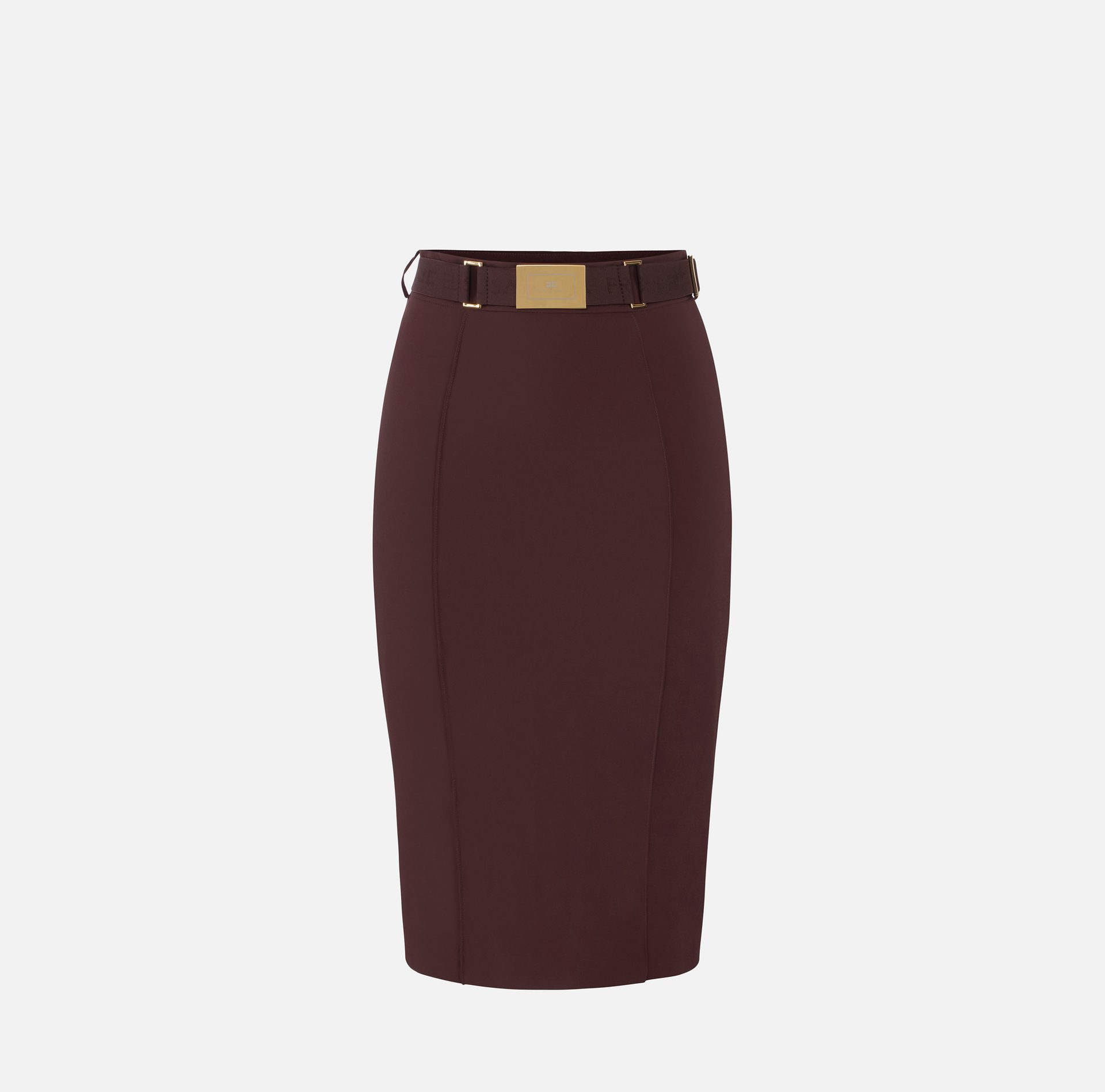 Skirt in technical bi-elastic fabric with belt - Elisabetta Franchi