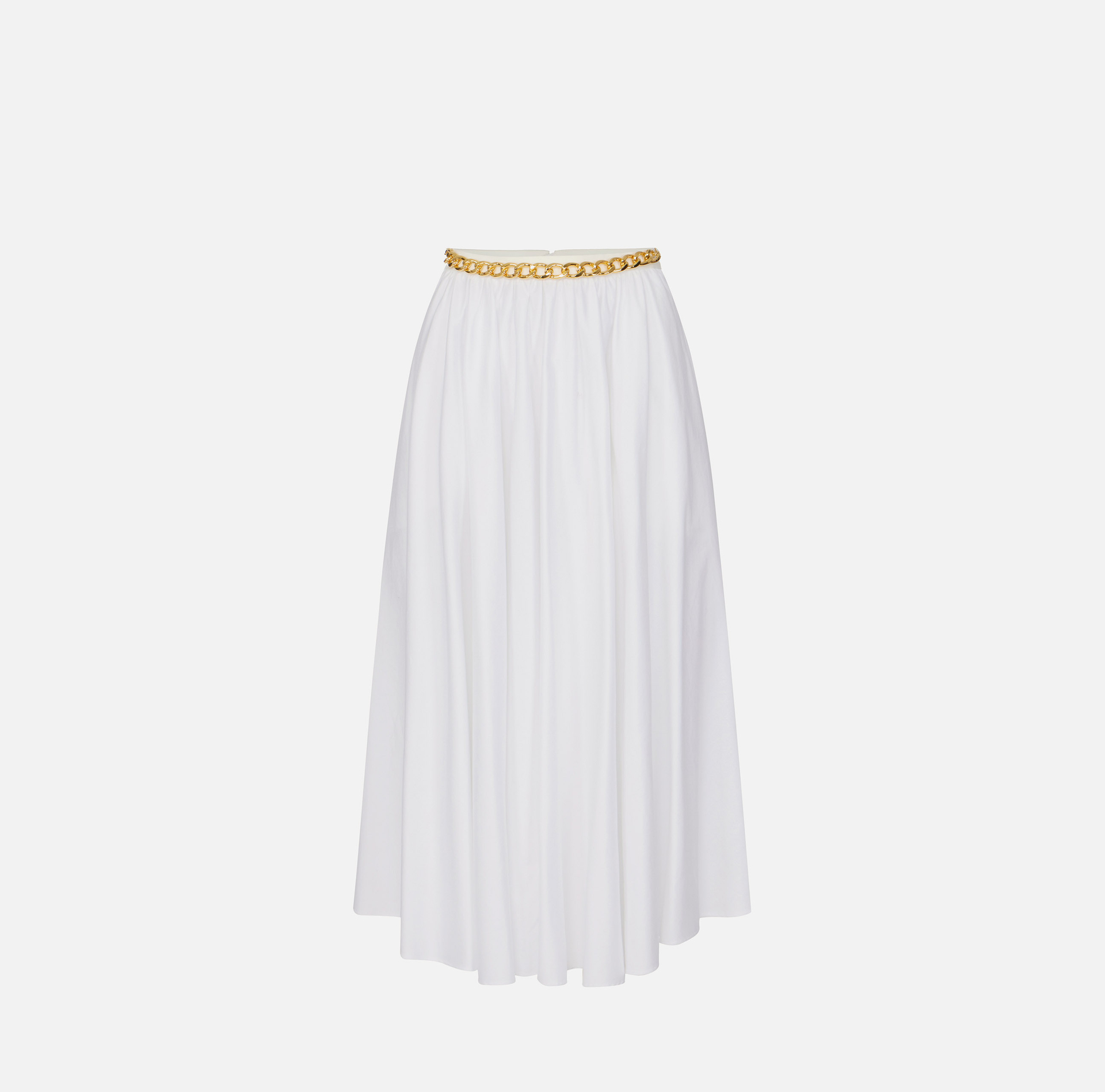 Gonna in cotone stretch con dettaglio gioiello