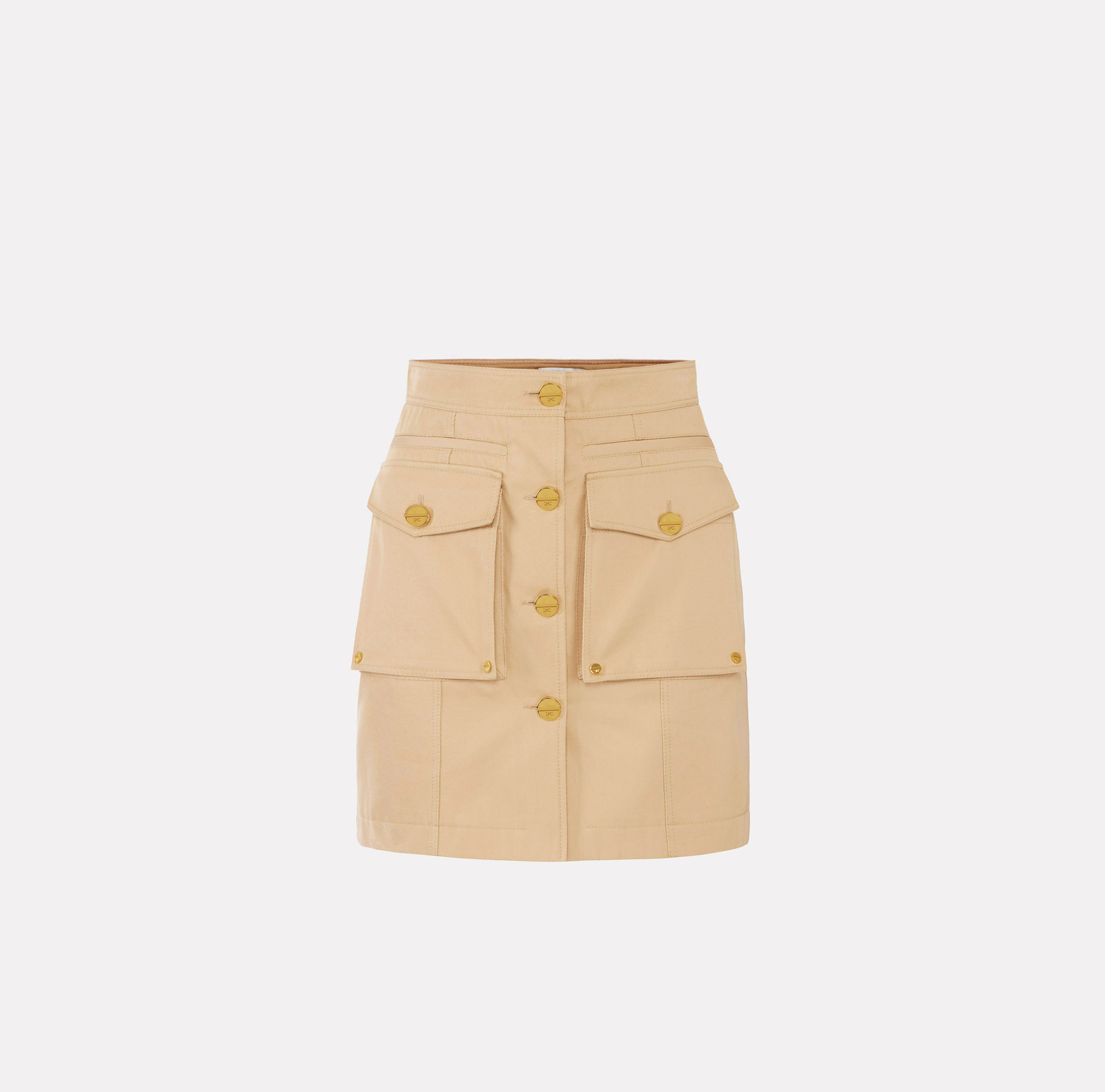 Minigonna in gabardina di cotone con tasconi