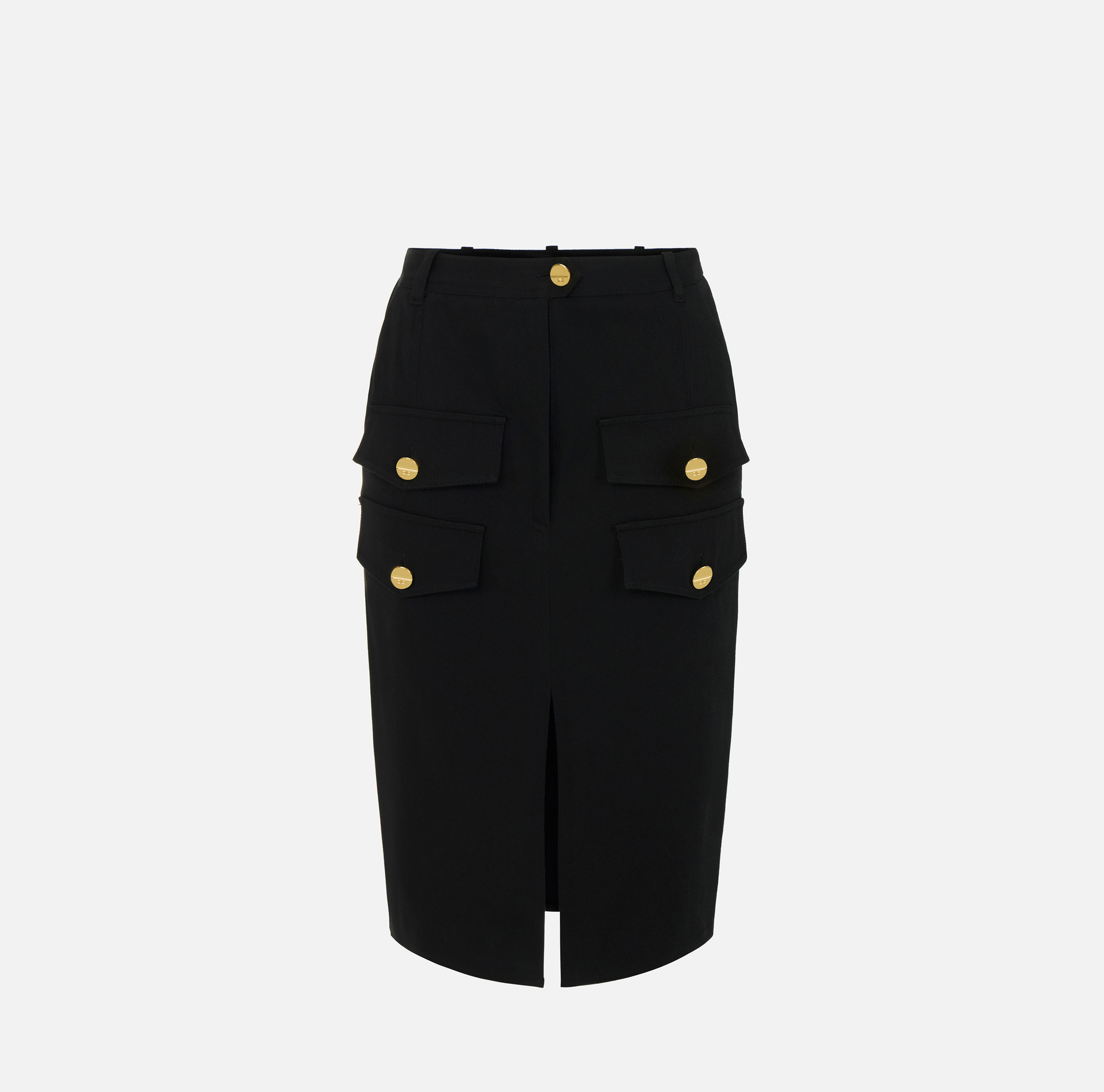 Gonna in gabardina con patte