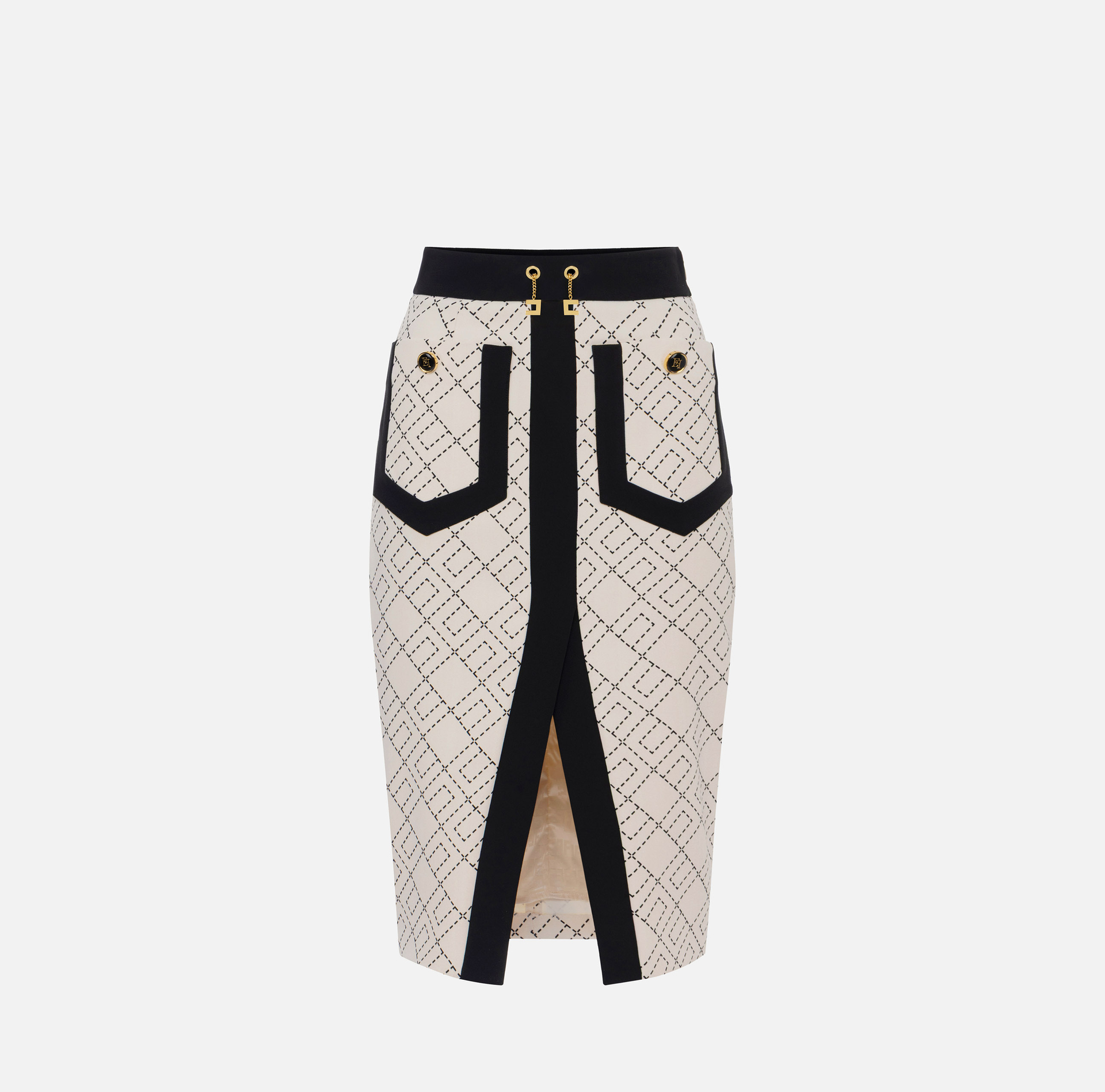 Falda bicolor de doble crepé - Elisabetta Franchi