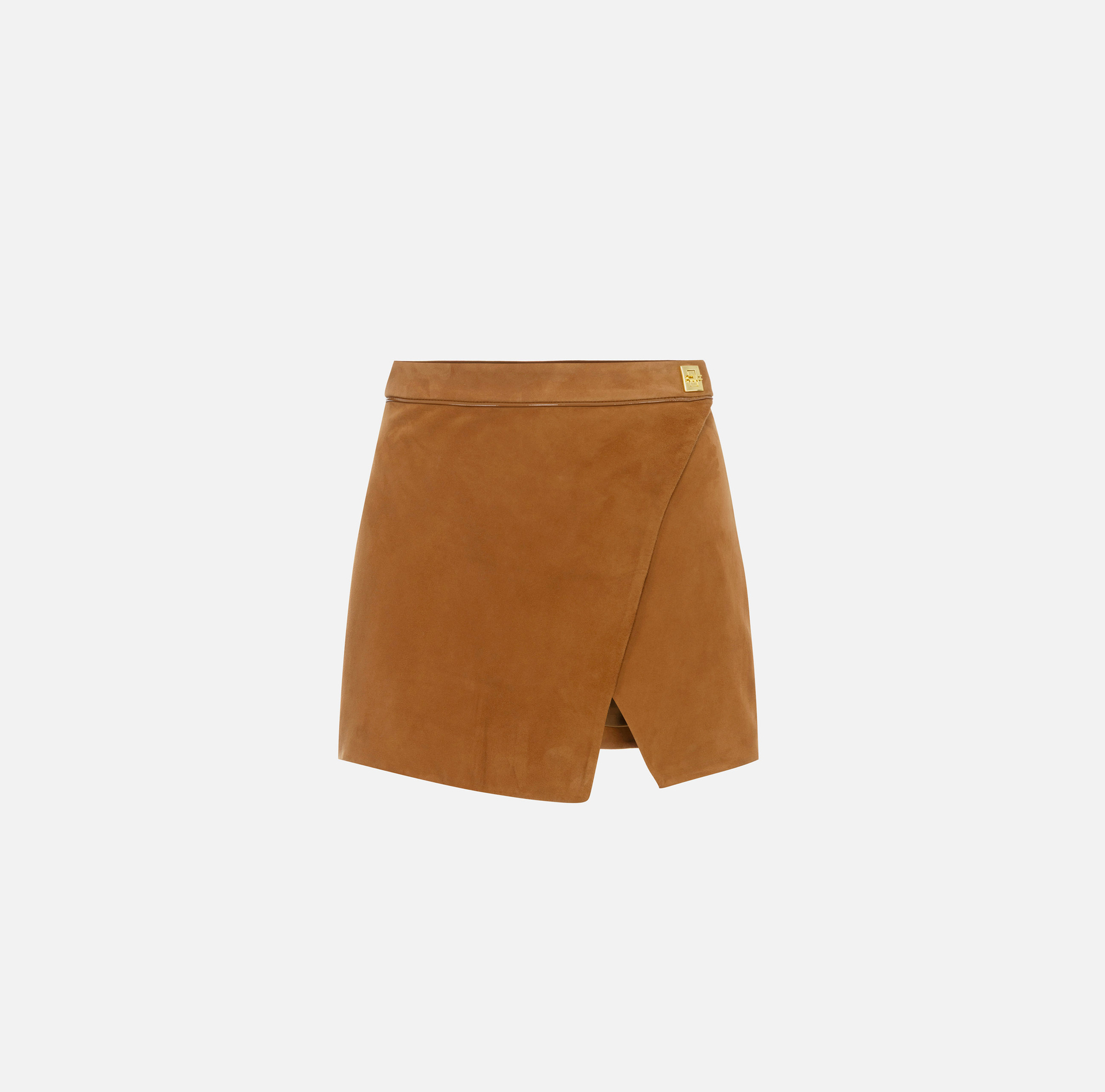 Miniskirt in suede with vinyl details - Elisabetta Franchi