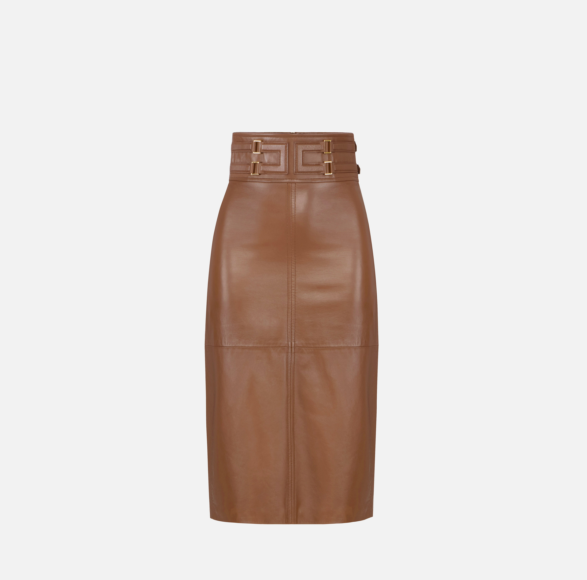 Leather skirt with embossed logo - Elisabetta Franchi