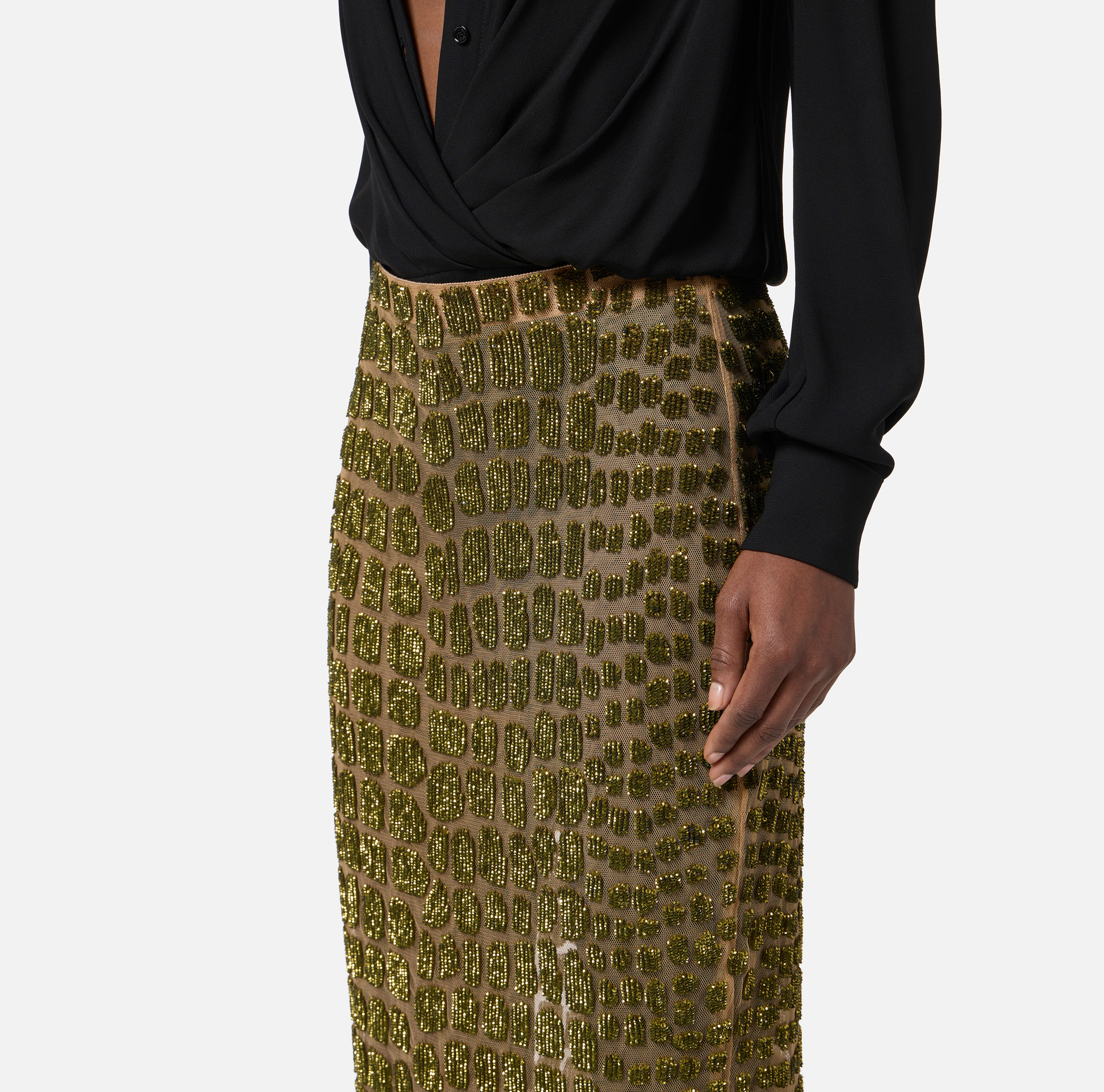 Jupe en tulle avec broderies crocodile - Elisabetta Franchi