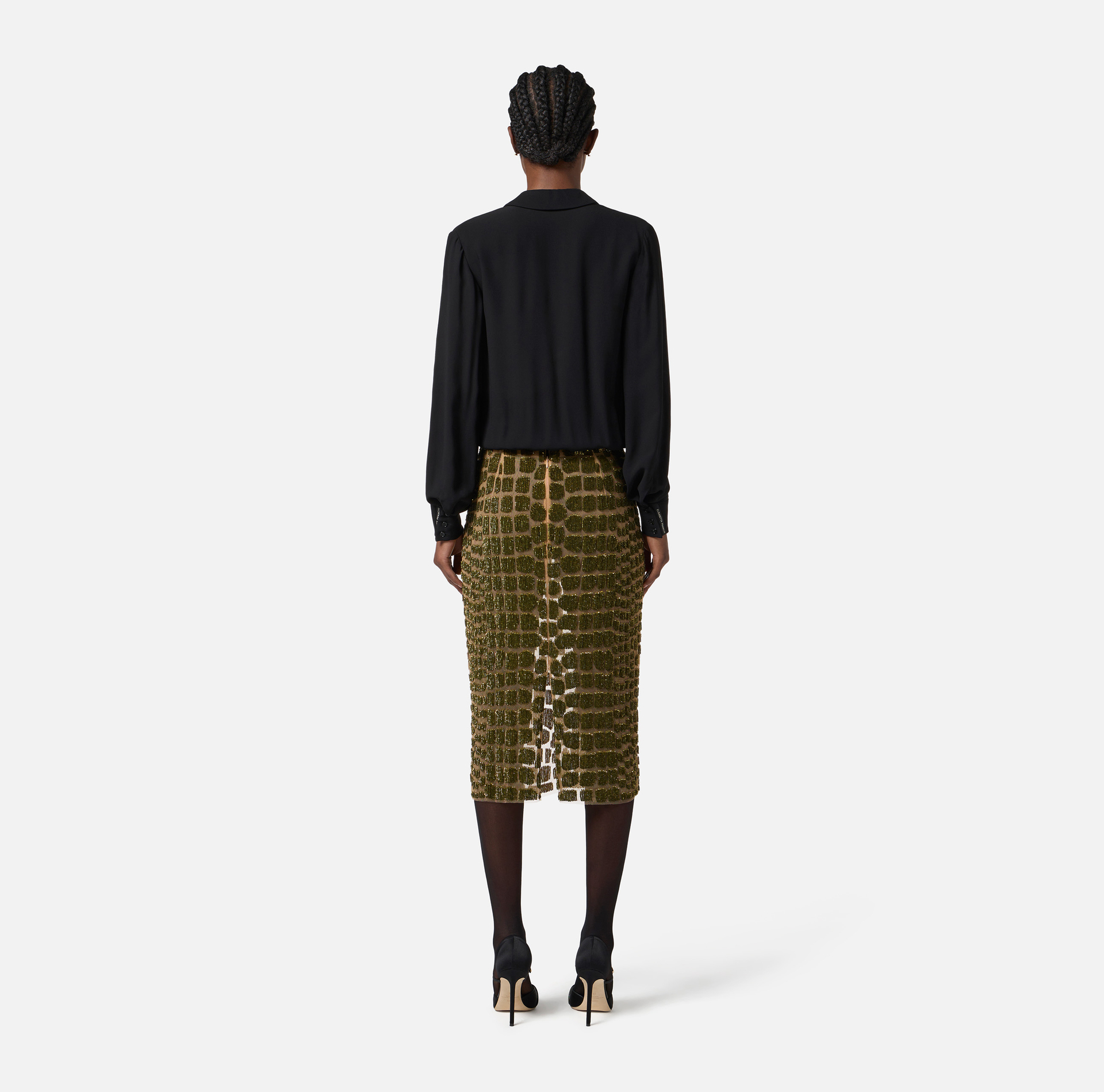 Jupe en tulle avec broderies crocodile - Elisabetta Franchi