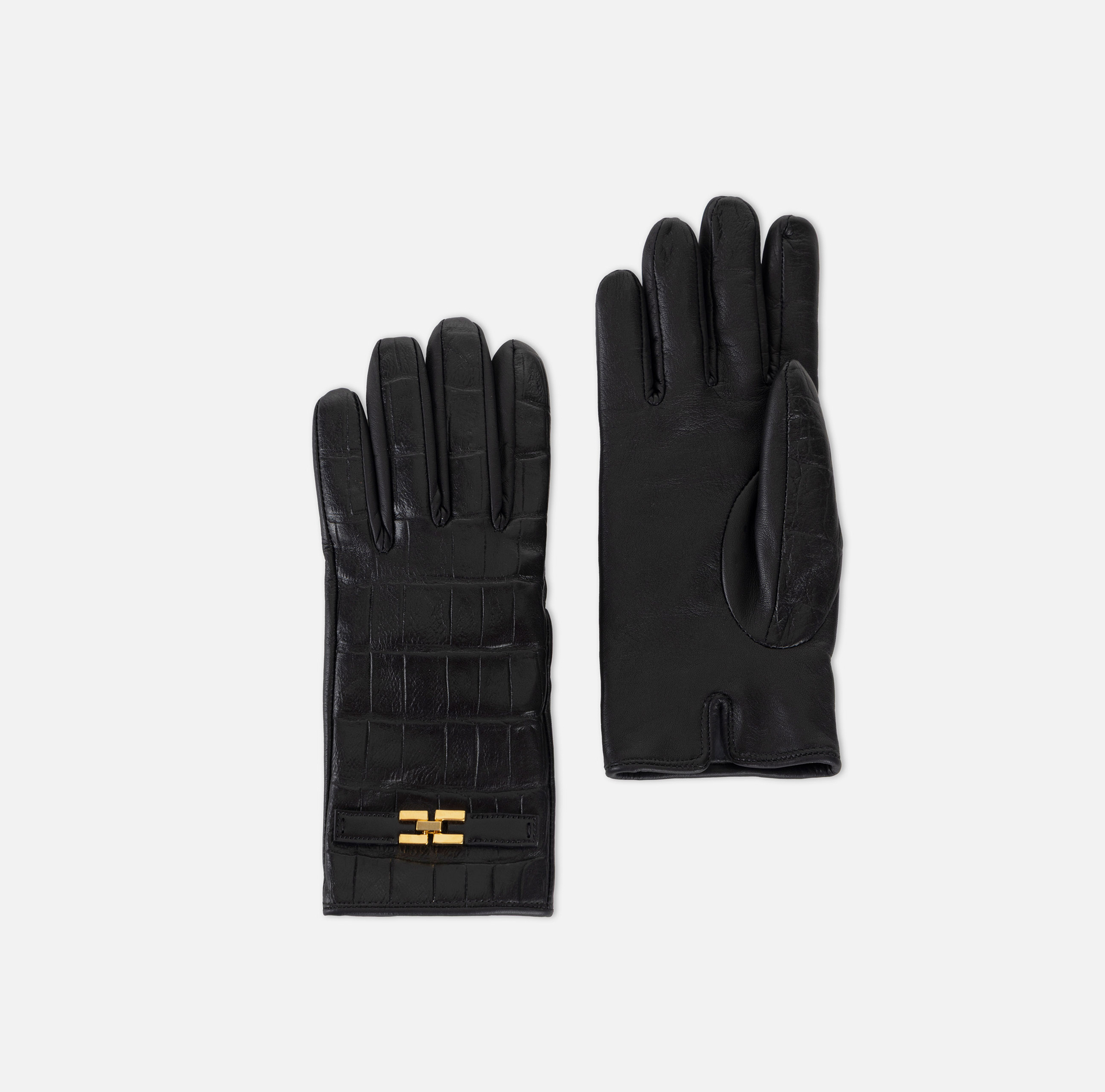 Gants en cuir nappa avec détail logo - Elisabetta Franchi