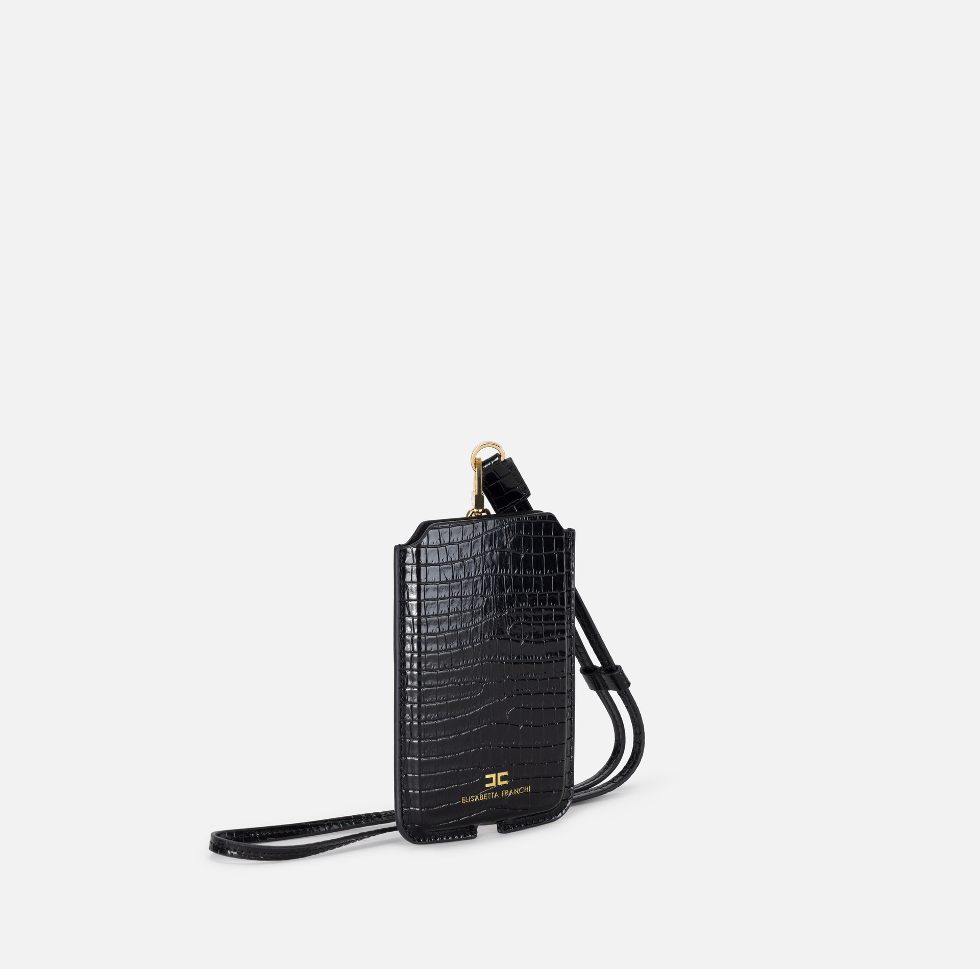 Large cell phone case with crocodile print - Elisabetta Franchi