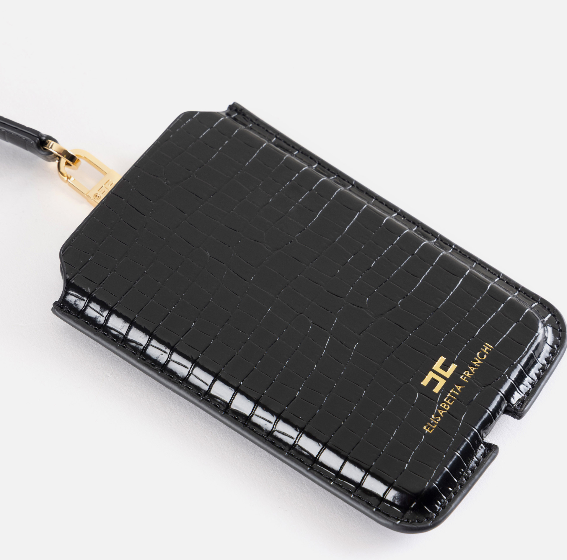 Large cell phone case with crocodile print - Elisabetta Franchi