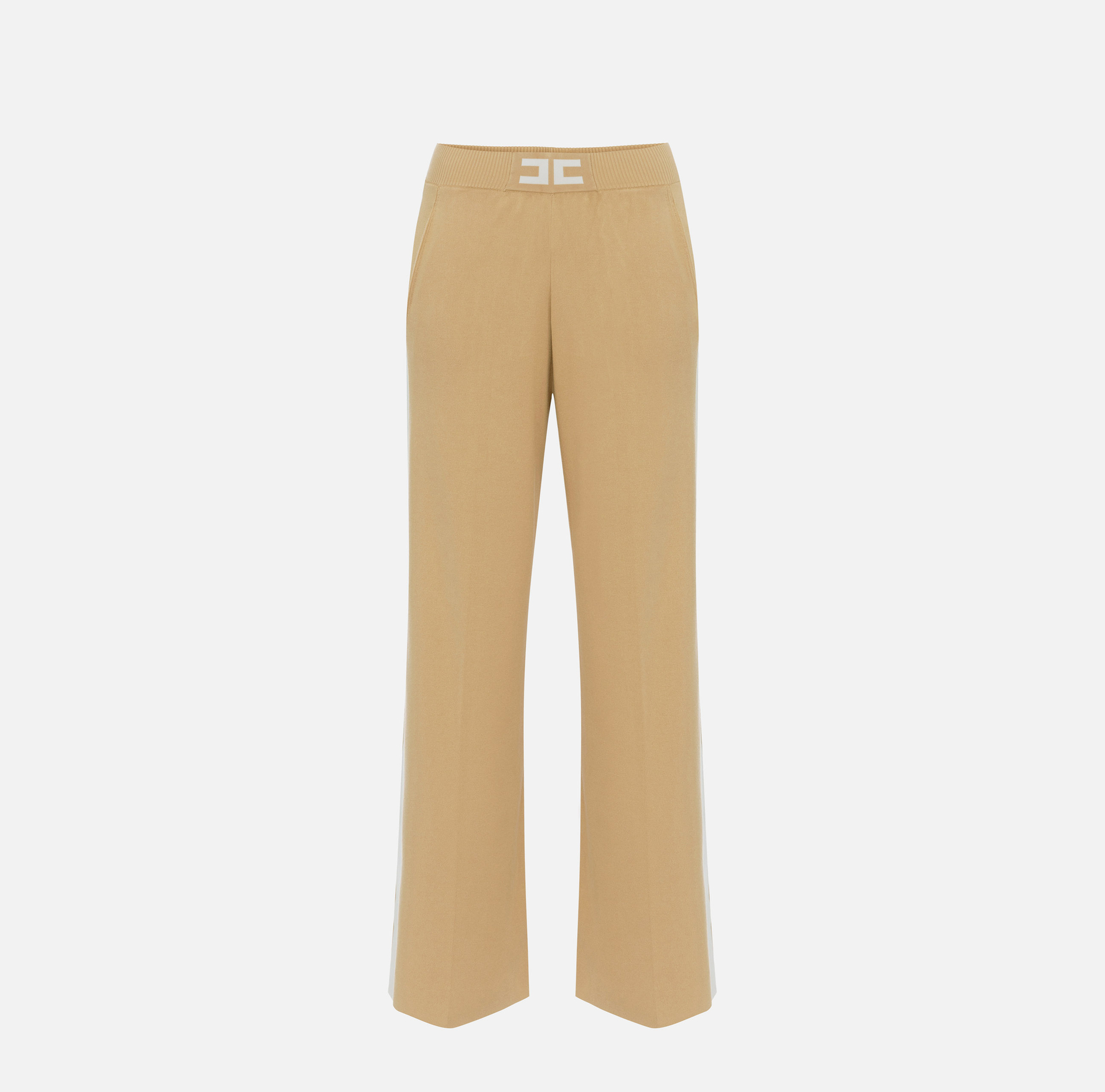 Pantalón de viscosa con bandas brillantes - ABBIGLIAMENTO - Elisabetta Franchi