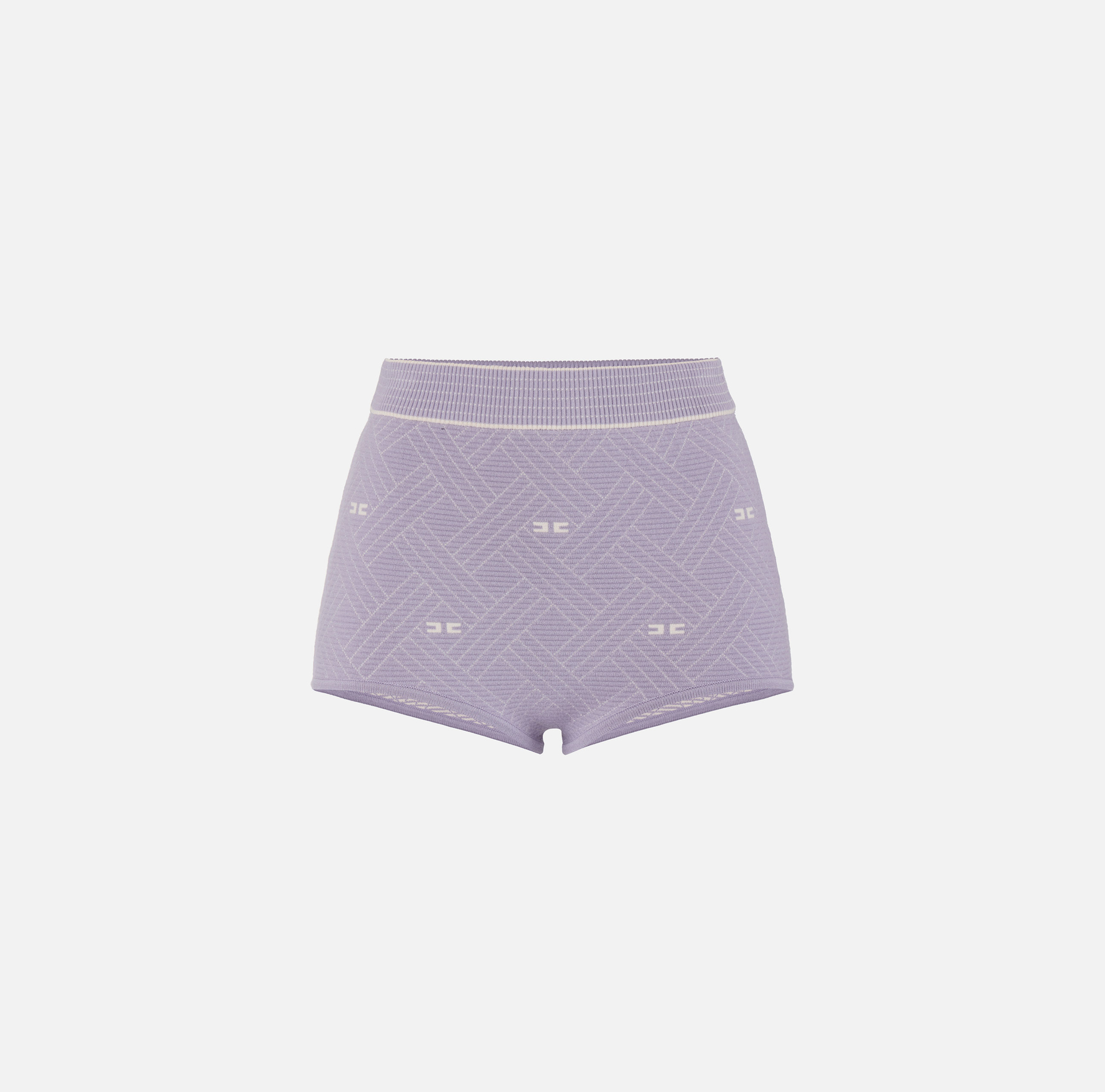 Shorts in maglia jacquard a rombi