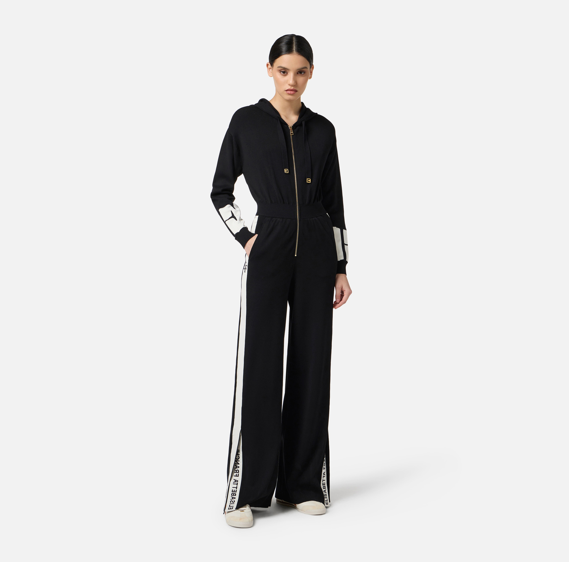 Mono de viscosa con bandas brillantes - Elisabetta Franchi