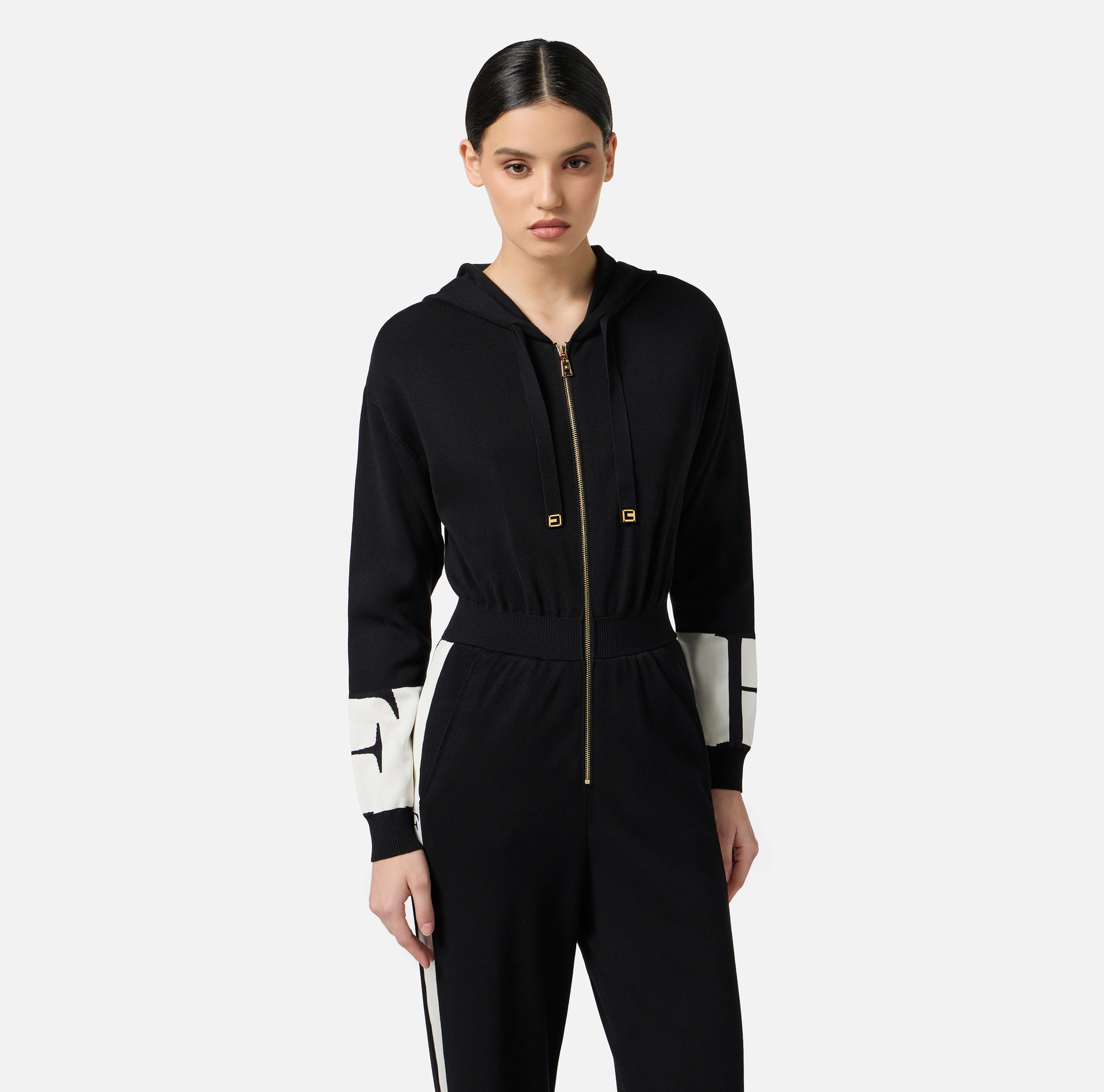 Mono de viscosa con bandas brillantes - Elisabetta Franchi