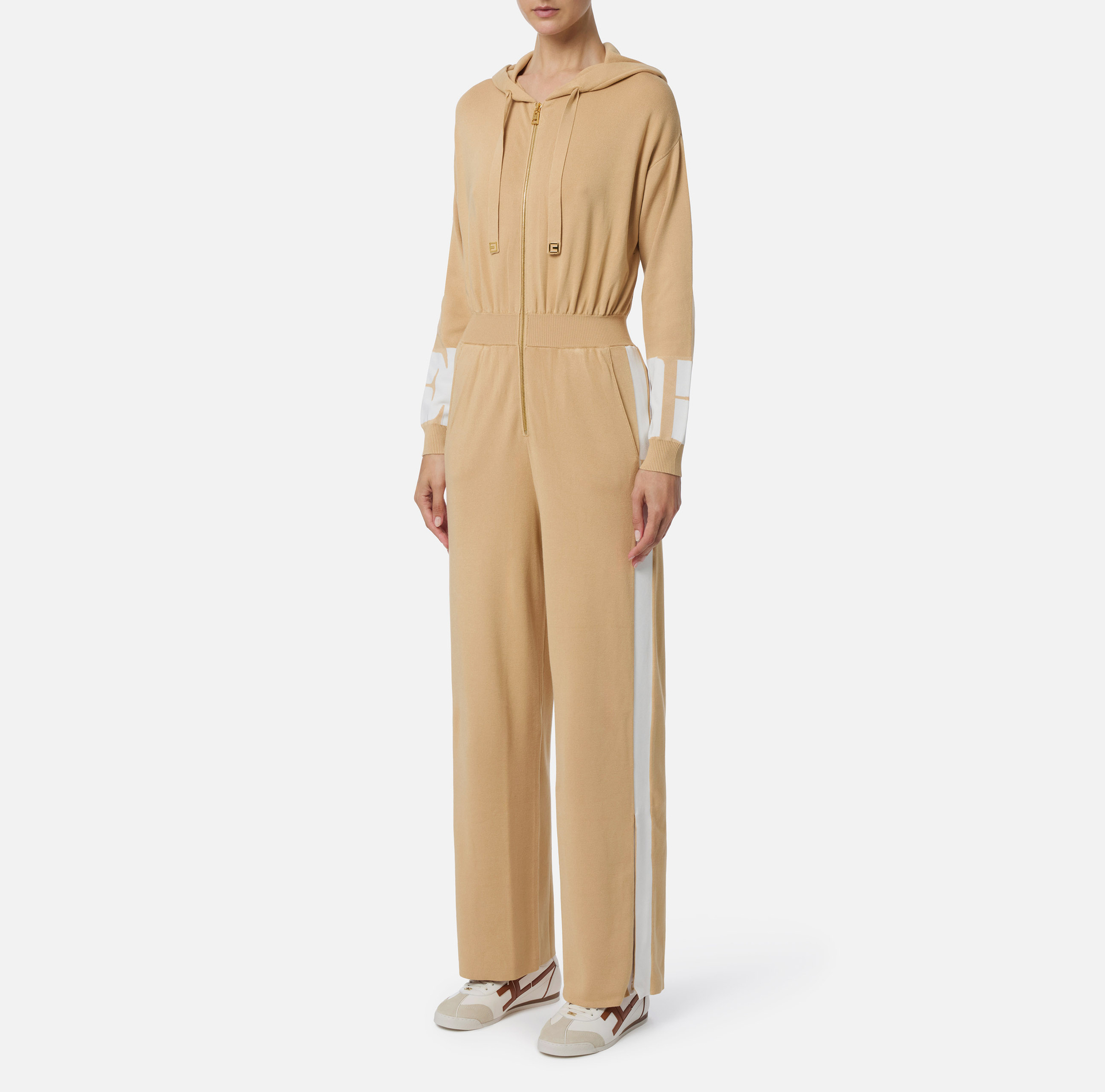 Jumpsuit aus Viskose mit glänzenden Streifen - Elisabetta Franchi