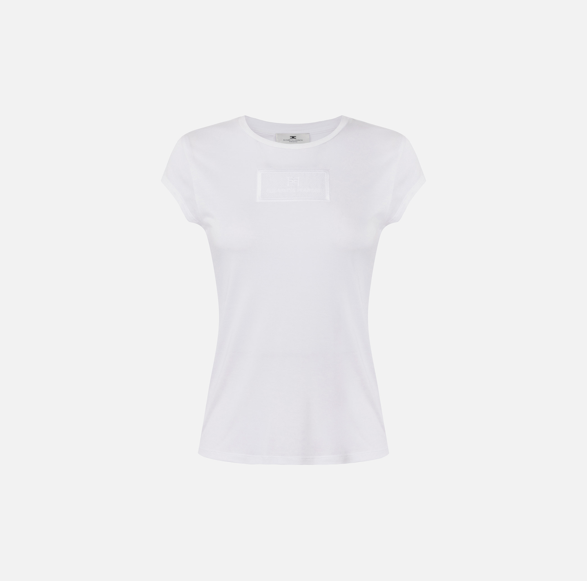 T-shirt z dżerseju z wyszywaniem - ABBIGLIAMENTO - Elisabetta Franchi