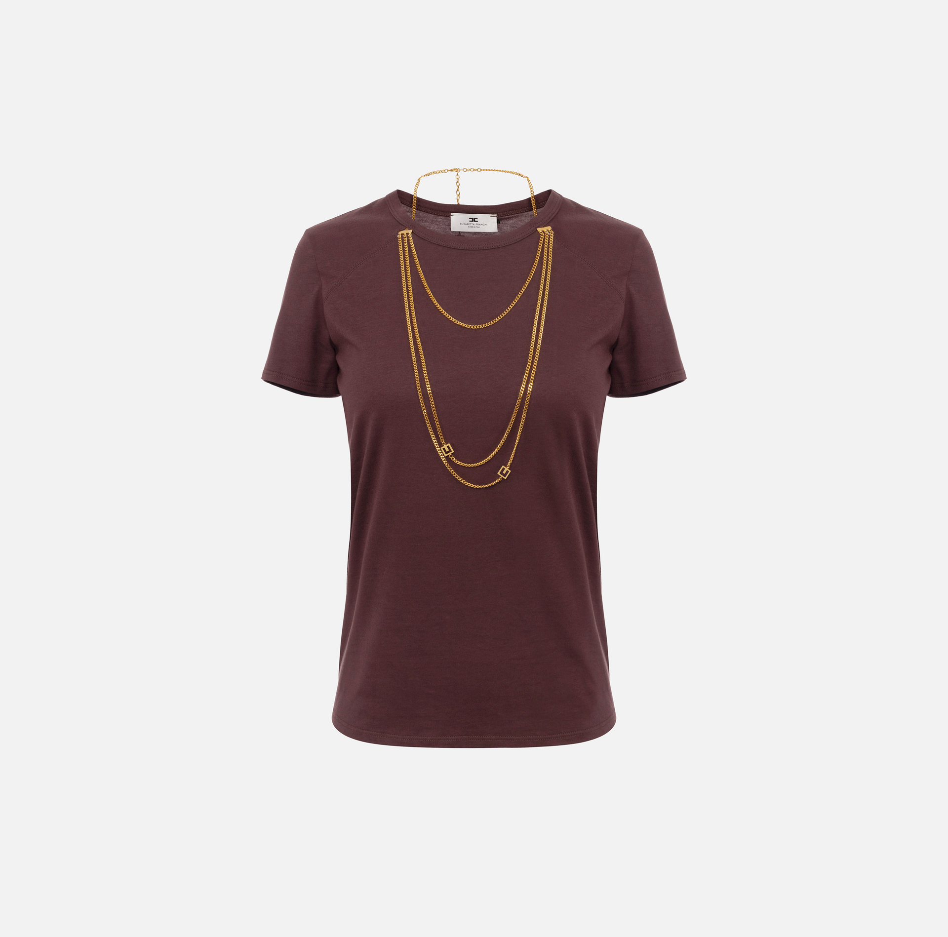 Camiseta de punto con accesorio joya - Elisabetta Franchi