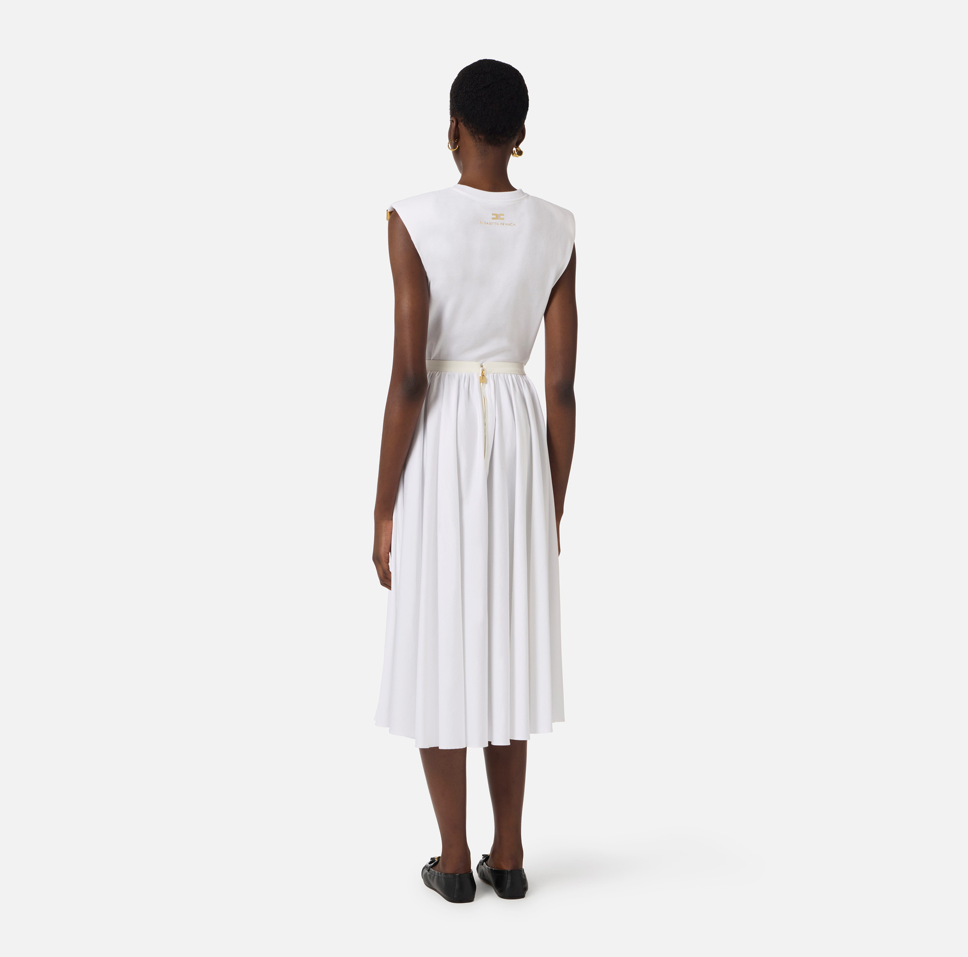 T-shirt z dżerseju z wiązaniem - Elisabetta Franchi