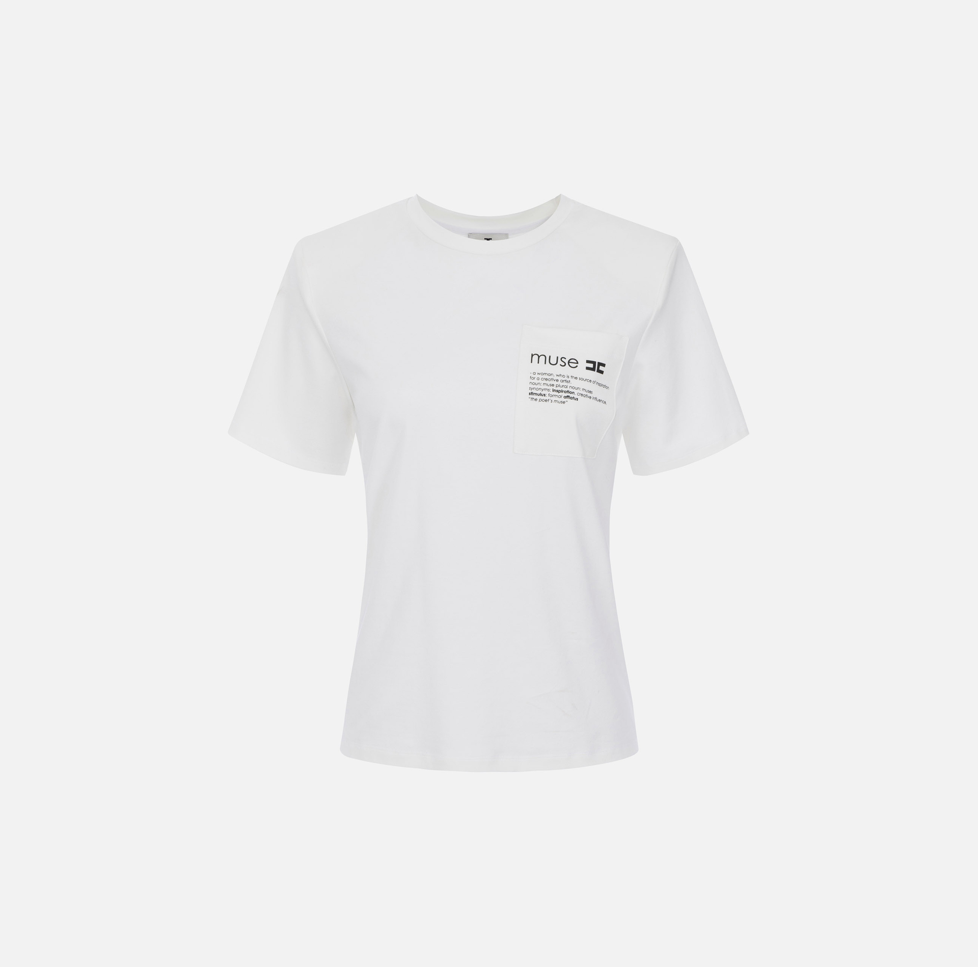 Camiseta de punto de algodón grueso con bolsillo - Elisabetta Franchi
