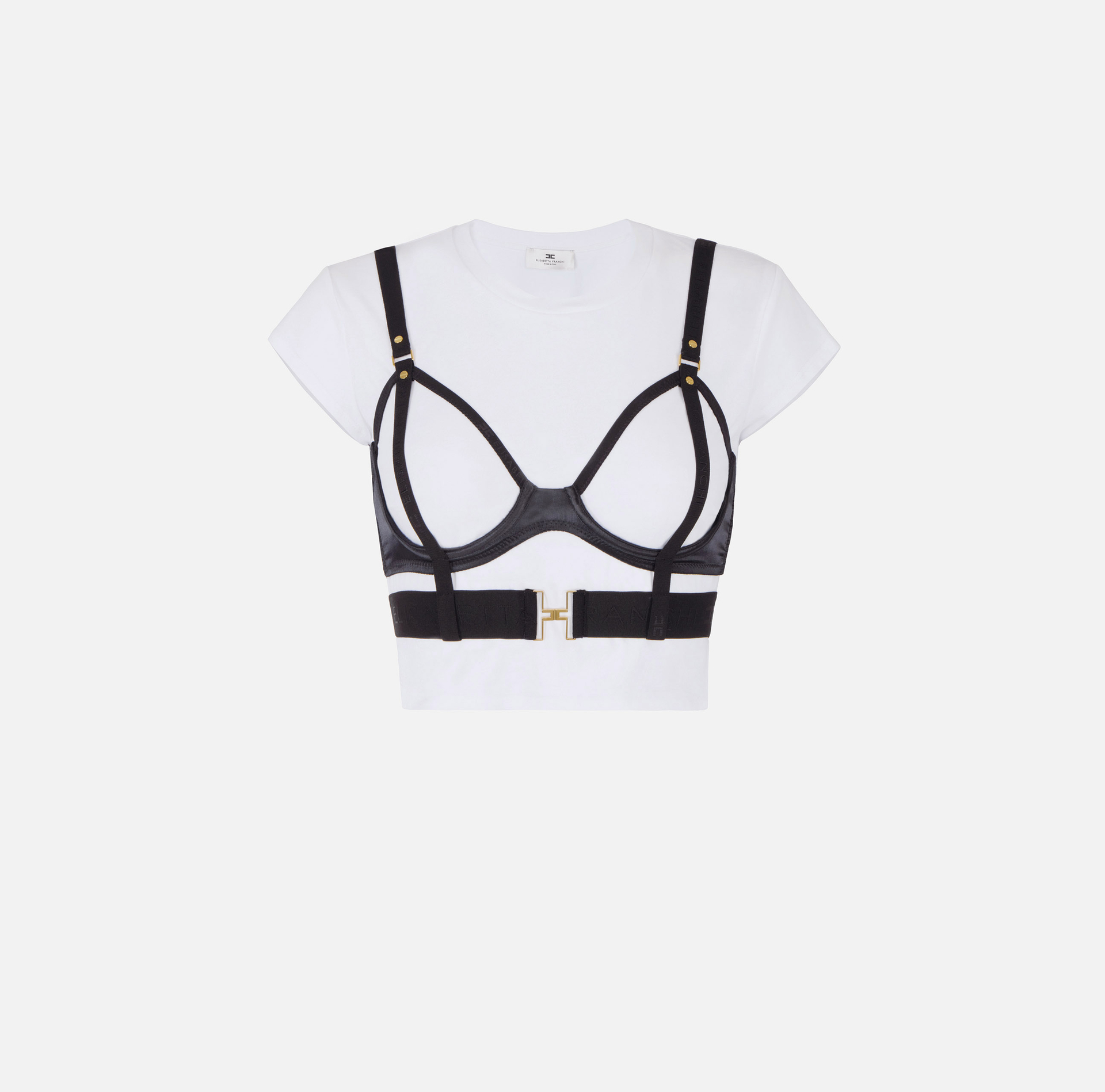 T-shirt in jersey con reggiseno