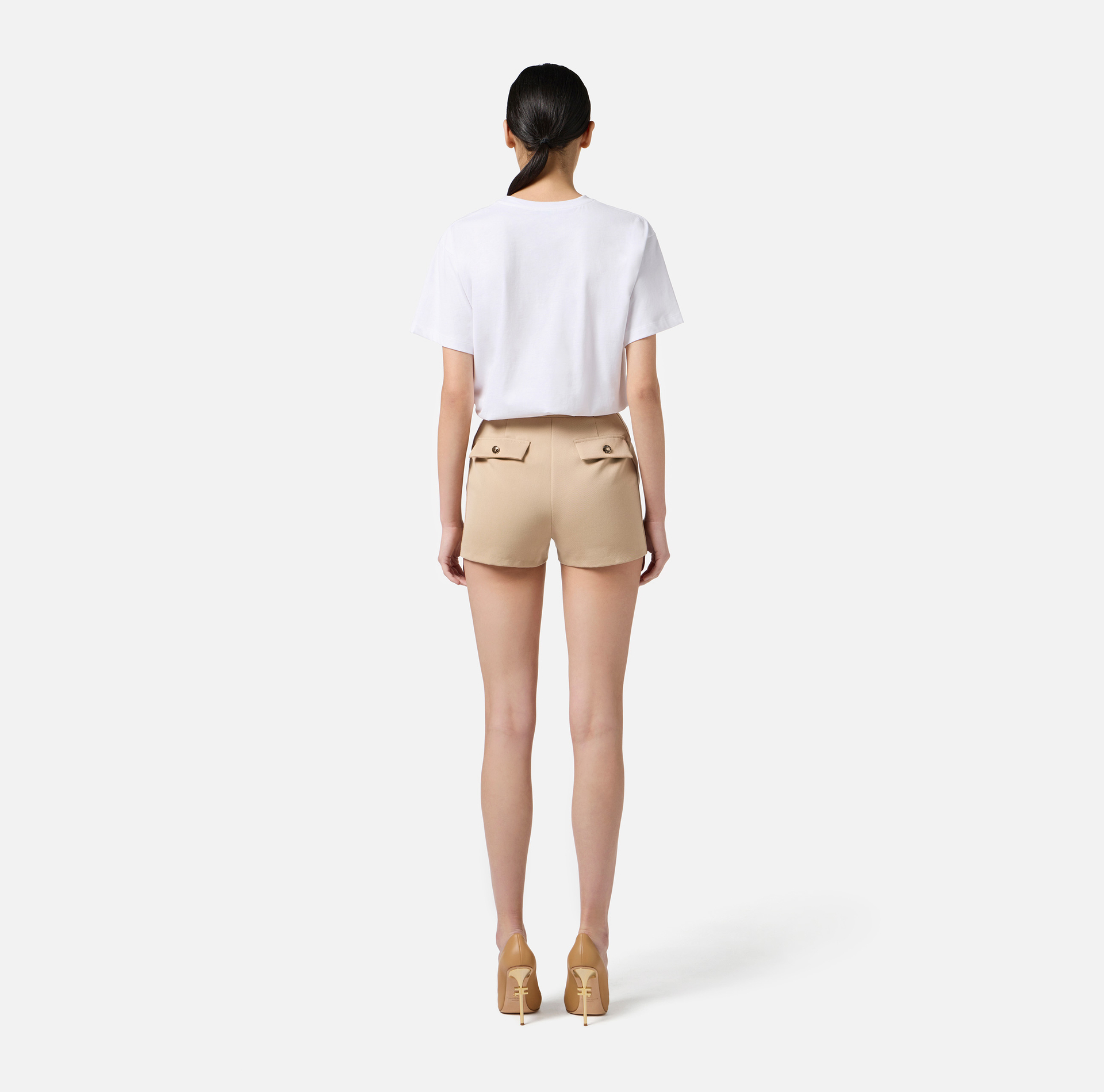 Camiseta de punto de algodón con estampado fotográfico - Elisabetta Franchi