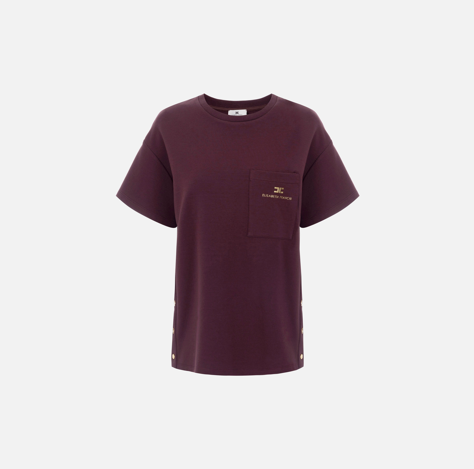 T-shirt in jersey pesante con taschino - Elisabetta Franchi