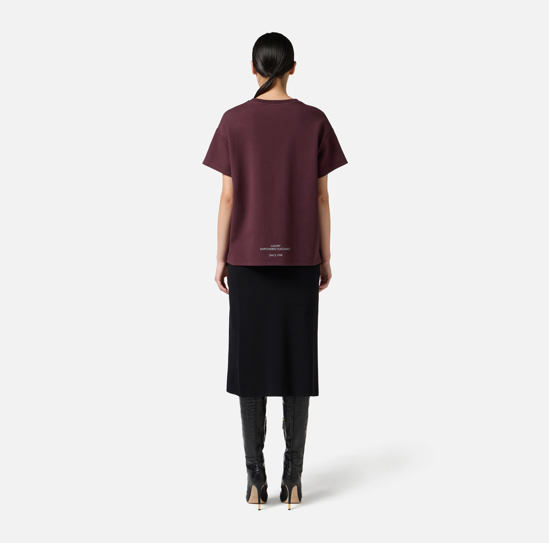 T-shirt in jersey pesante con taschino - Elisabetta Franchi
