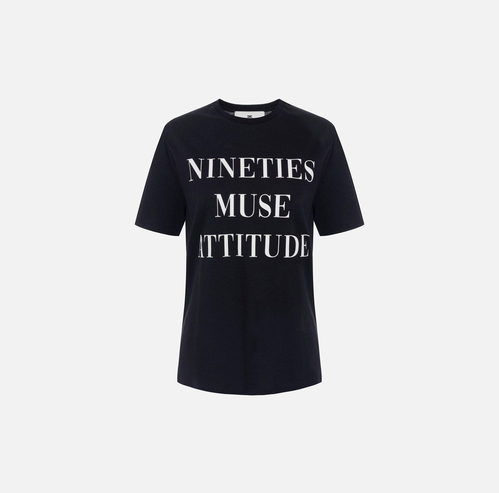 T-shirt en jersey de coton avec lettrage - Elisabetta Franchi