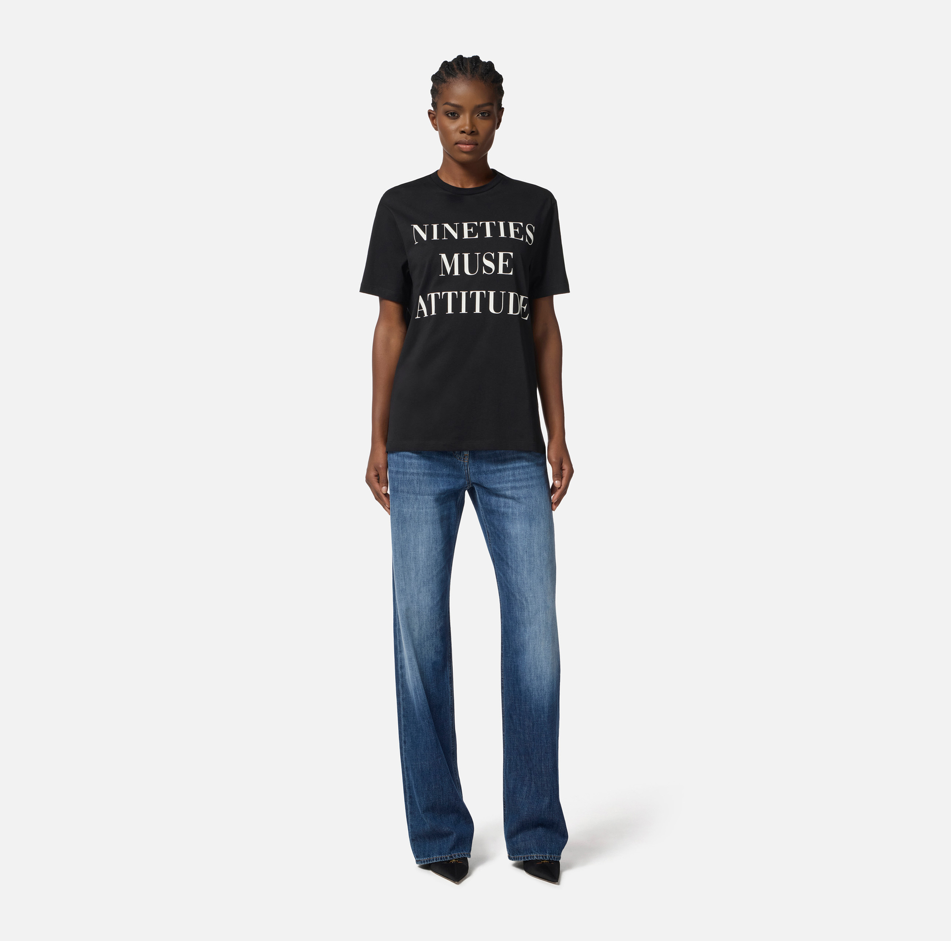 T-shirt en jersey de coton avec lettrage - Elisabetta Franchi