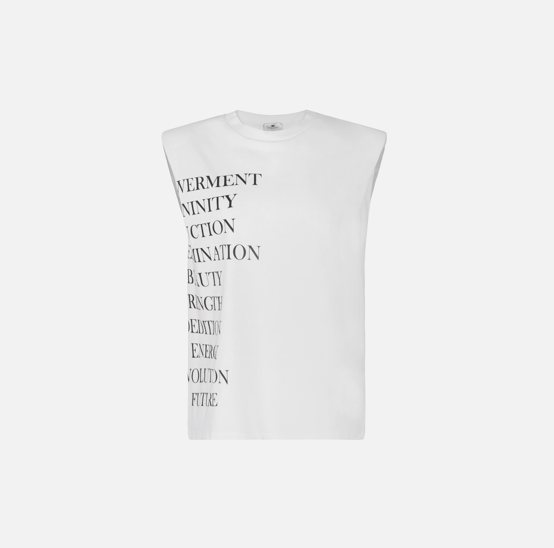 T-shirt z dżerseju z nadrukowanym napisem z logo - Elisabetta Franchi