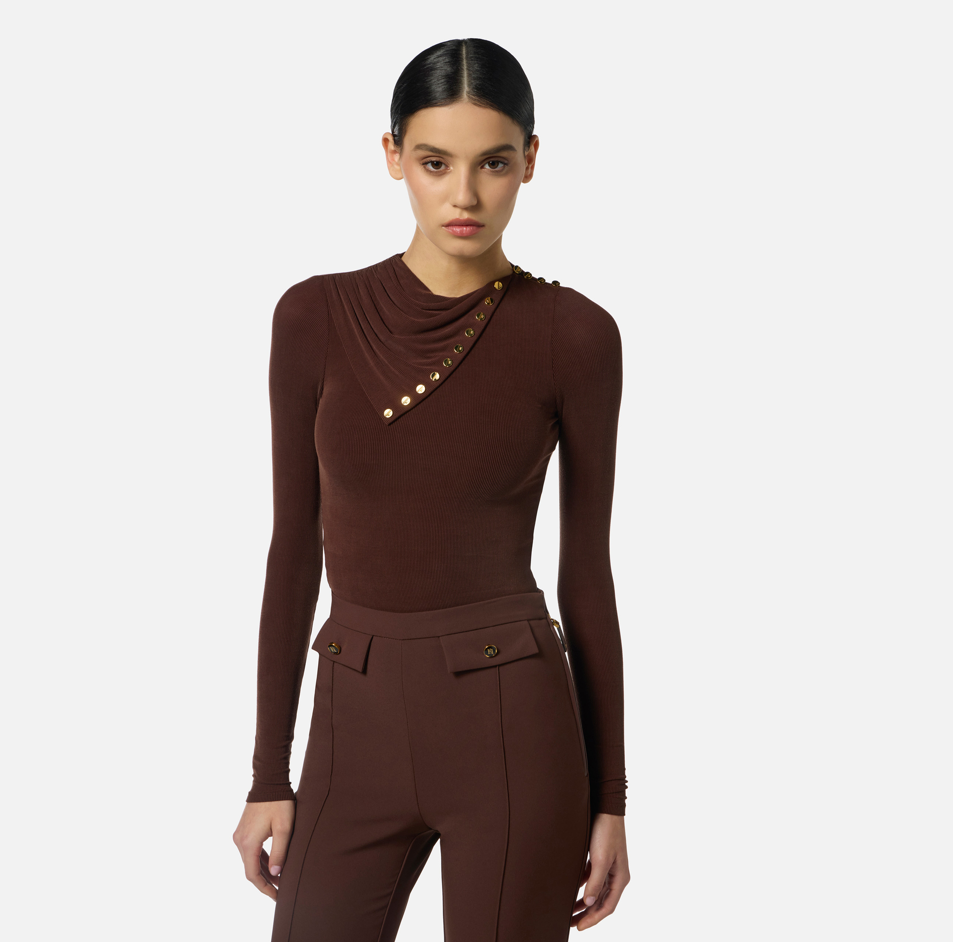 Pull en cupro avec boutons - Elisabetta Franchi